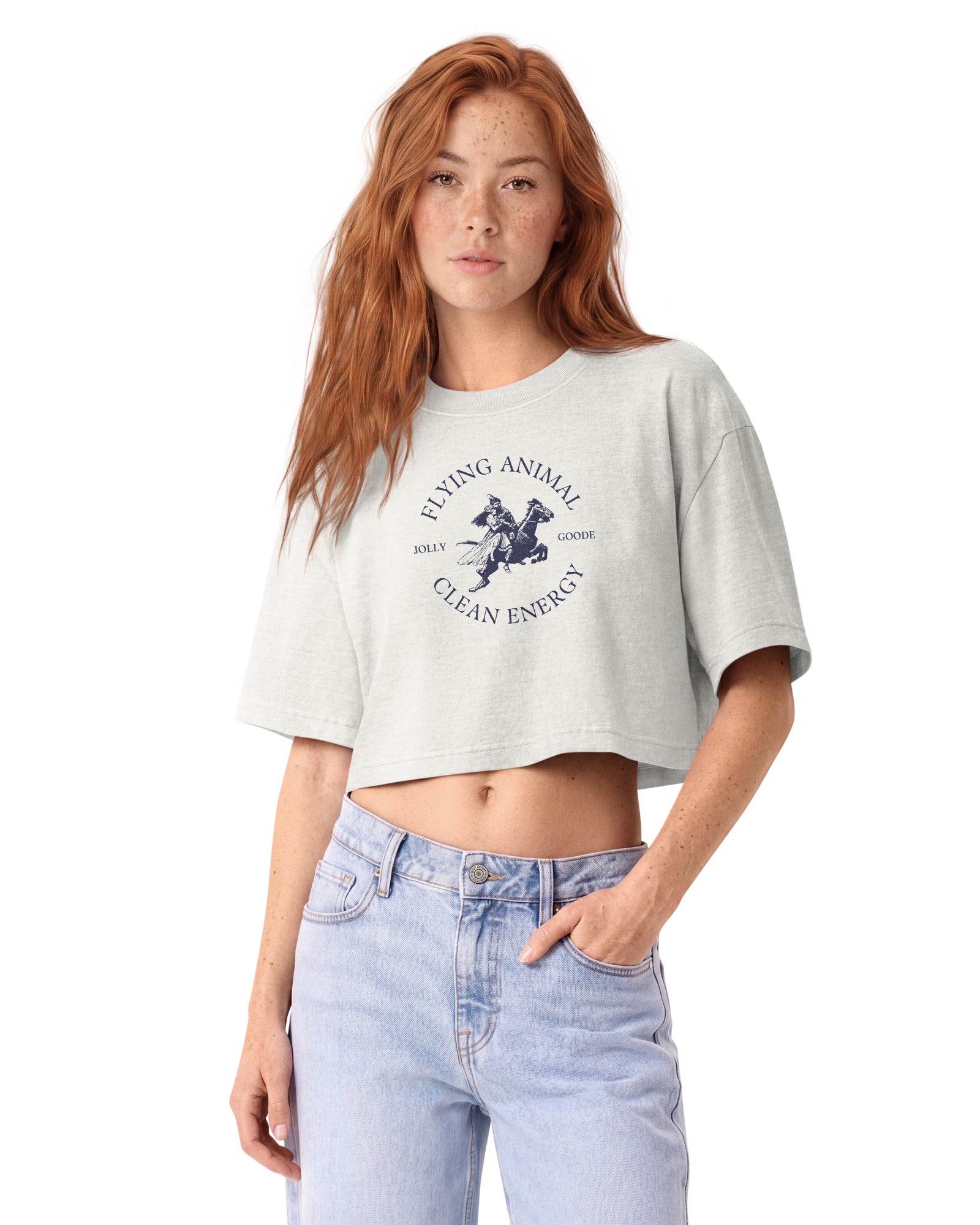 Jolly & Goode Crop Tops Flying Animal Clean Energy Crop Top | Boxy Fit Cheeky British Style