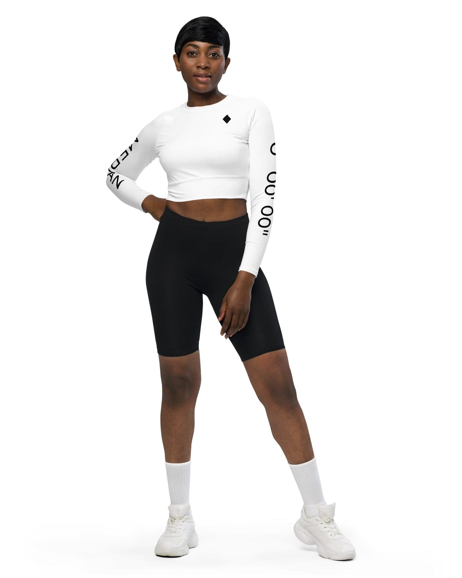 Jolly & Goode Crop Tops Greenwich Meridian Women's Long Sleeve Crop Top Cheeky British Style