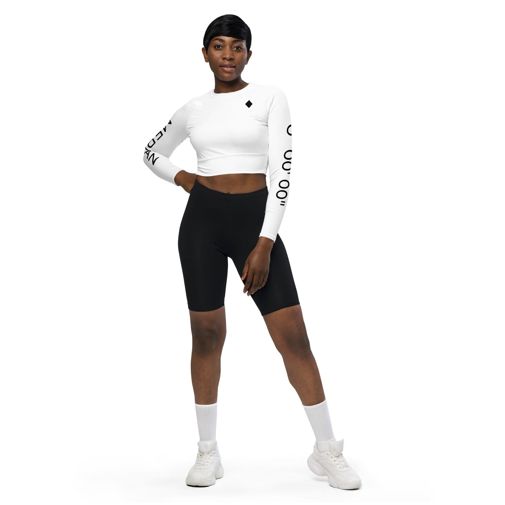 Jolly & Goode Crop Tops Greenwich Meridian Women's Long Sleeve Crop Top Cheeky British Style