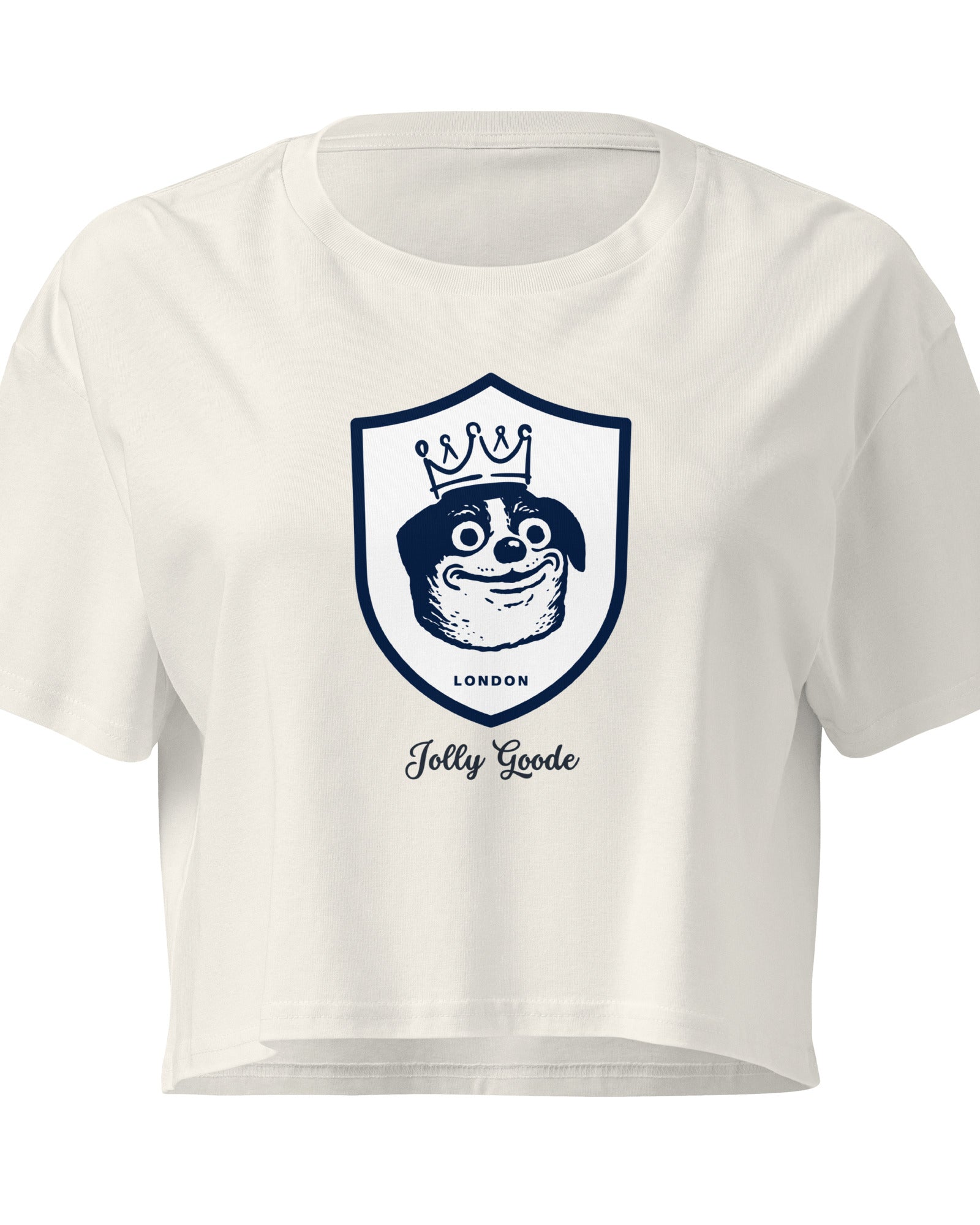 Jolly & Goode Crop Tops Jolly Goode London Crowned Dog Shield Crop Top Cheeky British Style