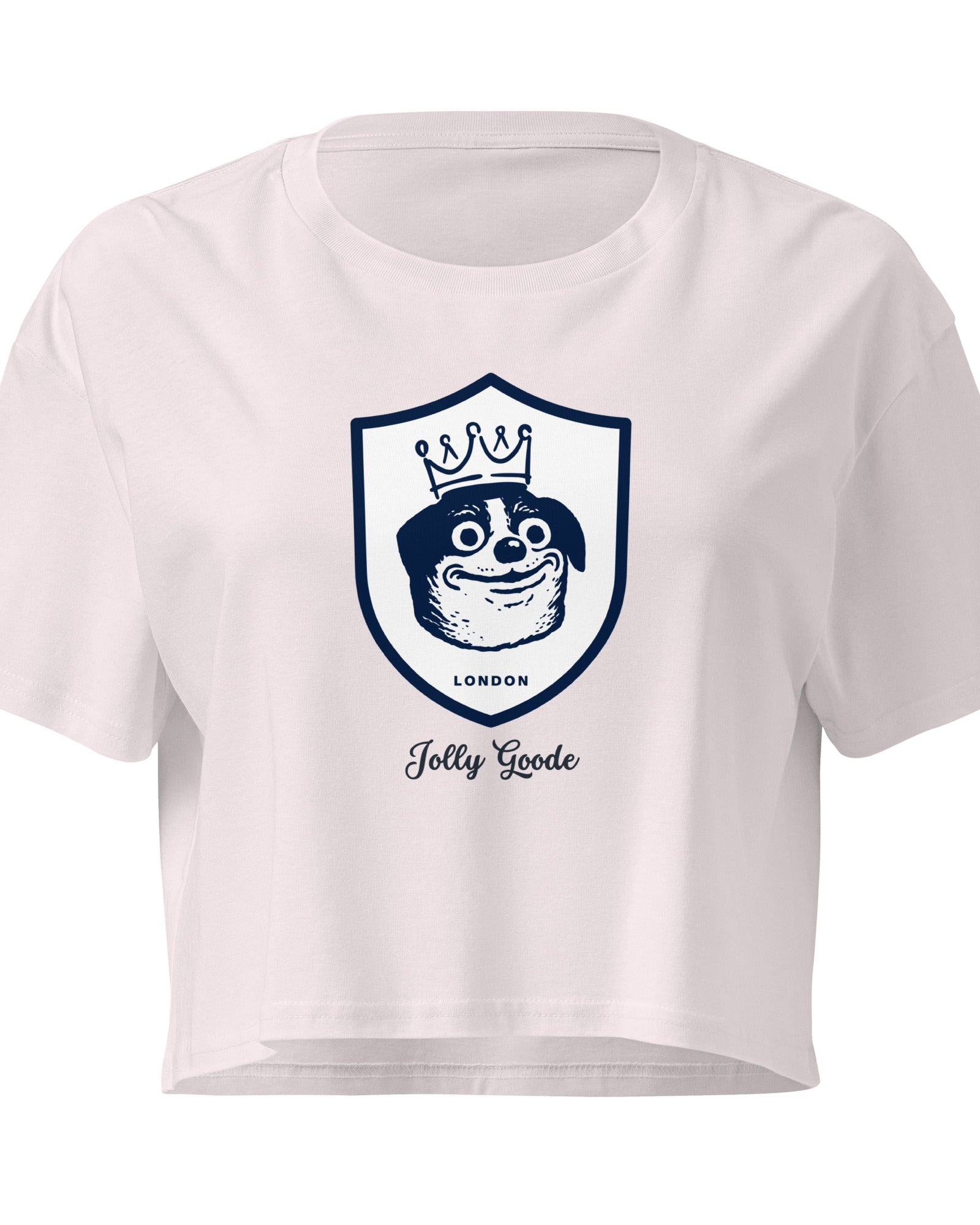 Jolly & Goode Crop Tops Jolly Goode London Crowned Dog Shield Crop Top Cheeky British Style