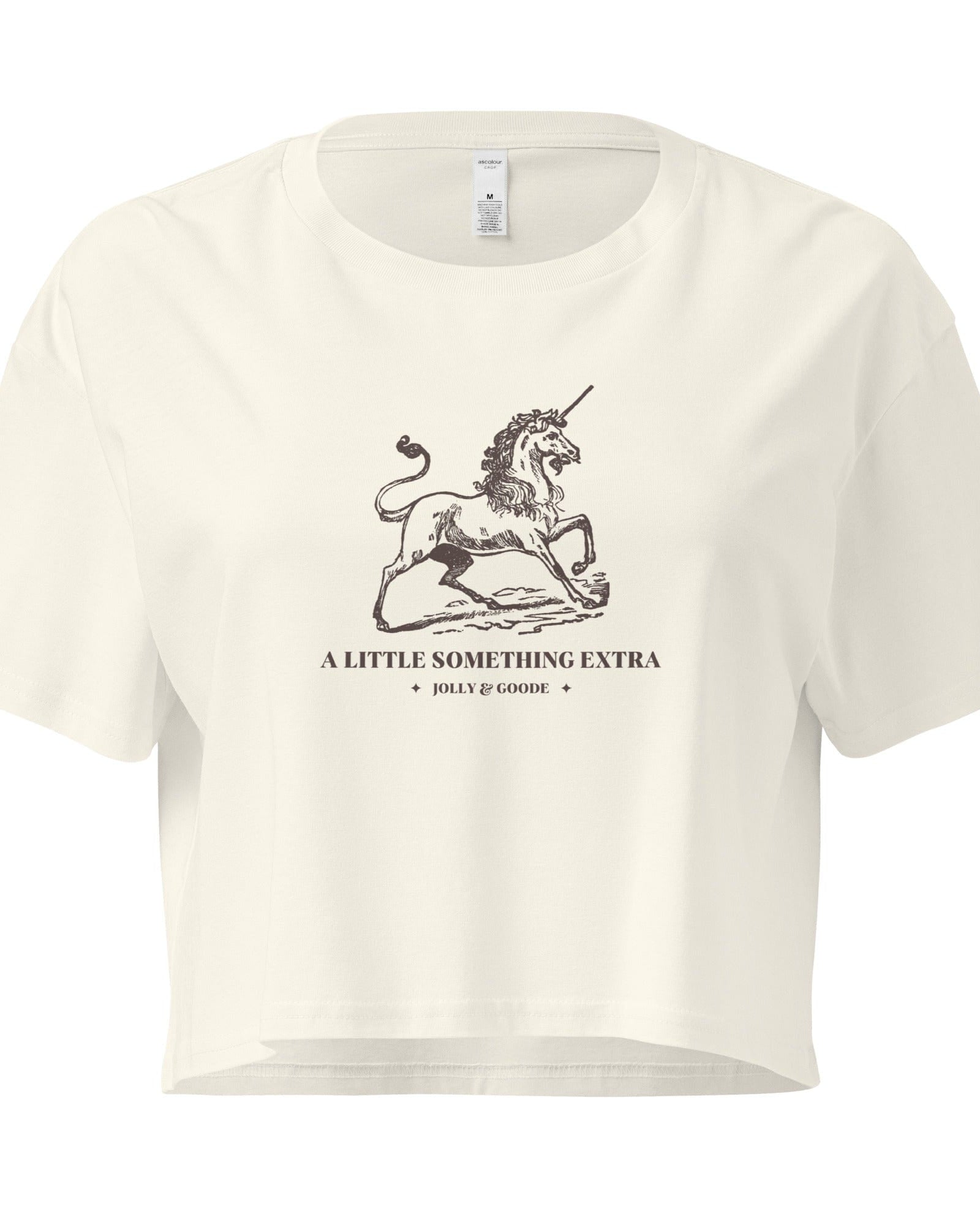 Jolly & Goode Crop Tops Natural / XS A Little Something Extra Unicorn Crop Top Cheeky British Style