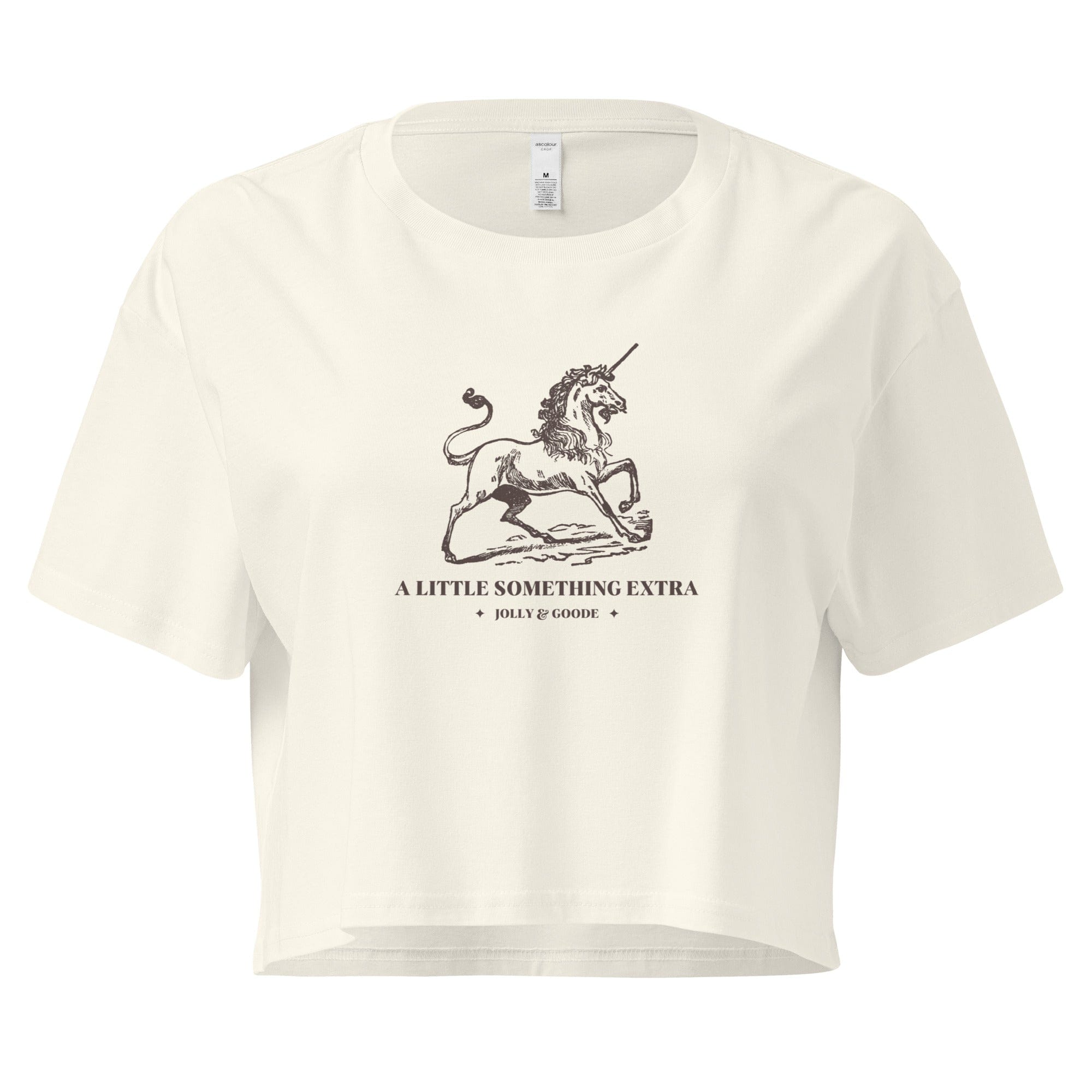 Jolly & Goode Crop Tops Natural / XS A Little Something Extra Unicorn Crop Top Cheeky British Style