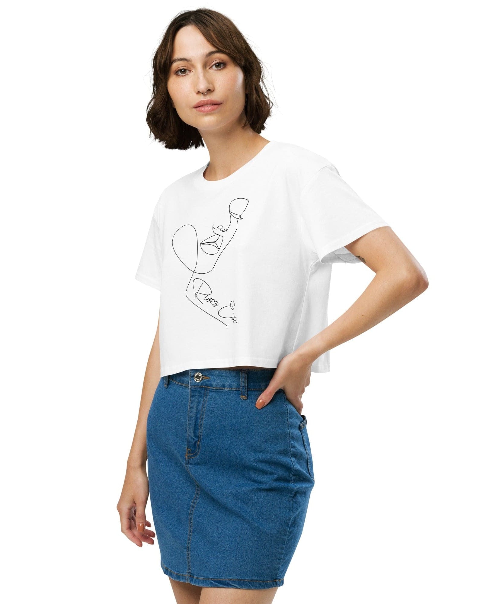 Jolly & Goode Crop Tops White / XS River Exe Crop Top | Exeter Gift Shop Cheeky British Style