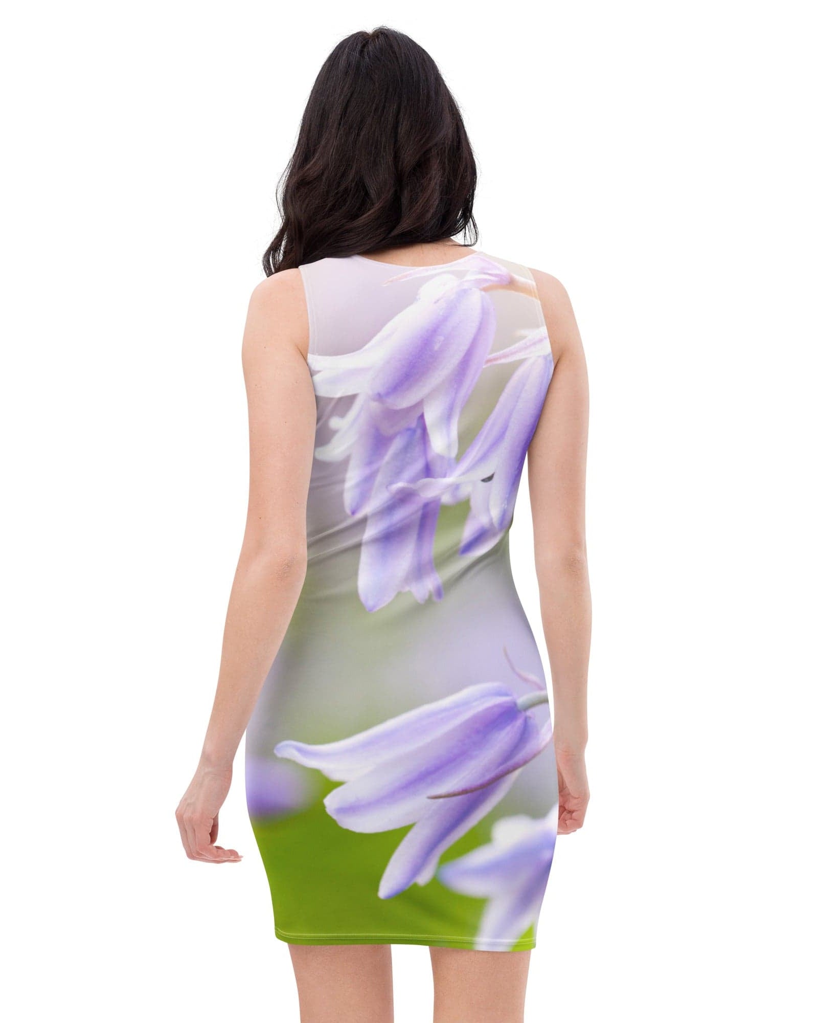 Jolly & Goode Fitted Dress Bluebell Body Contour Dress | Floral Bodycon Dress Cheeky British Style