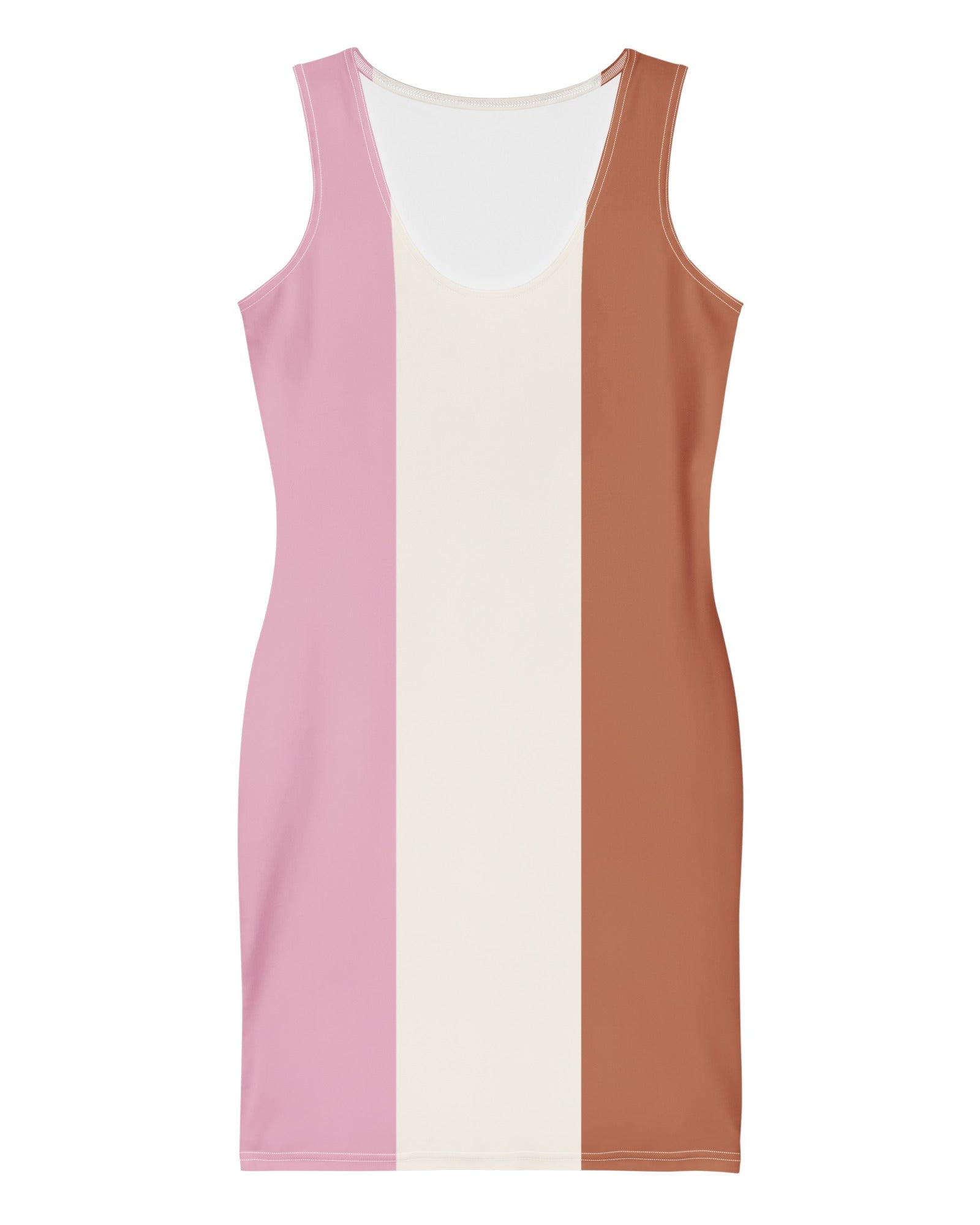 Jolly & Goode Fitted Dress Neapolitan Ice Cream Bodycon Dress Cheeky British Style