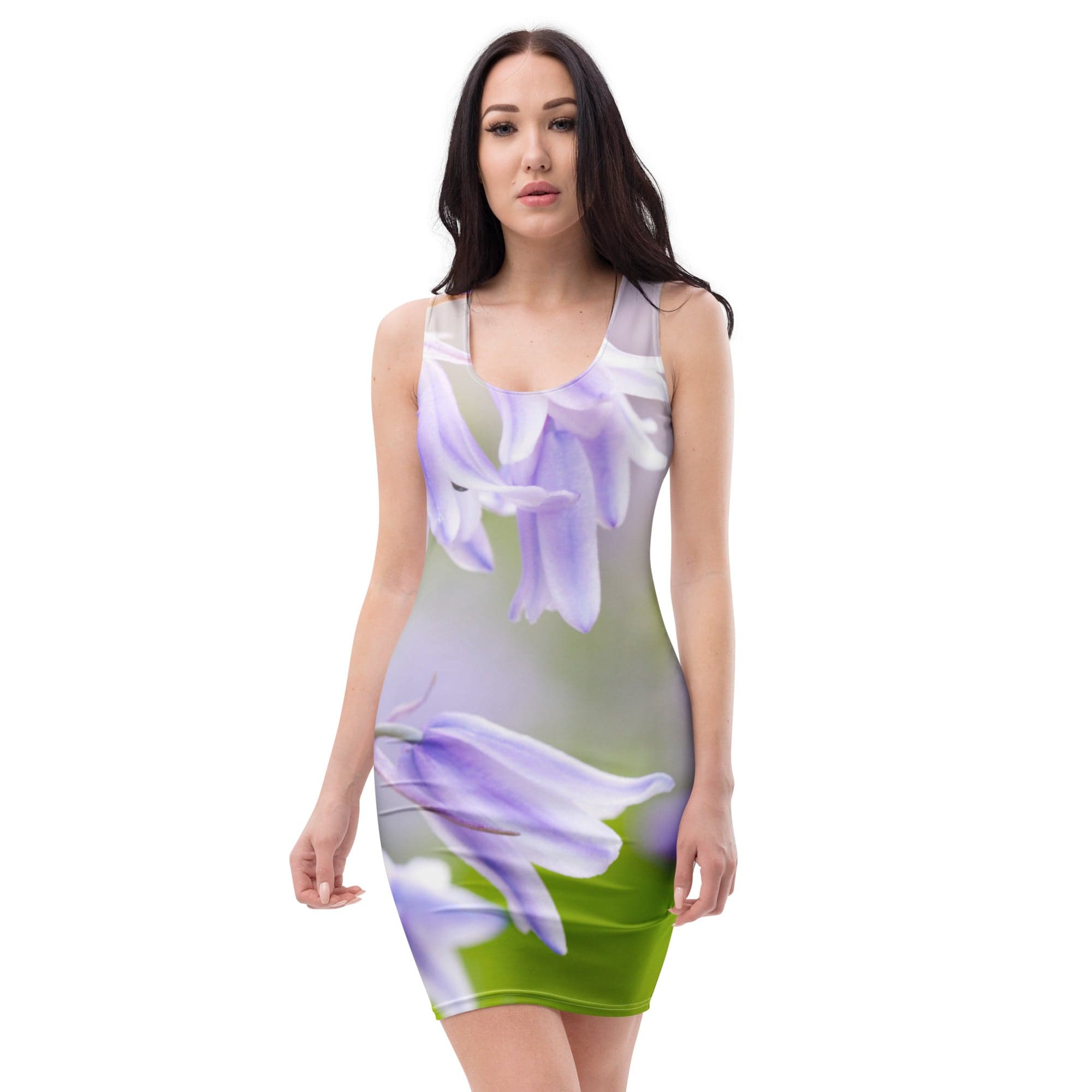 Jolly & Goode Fitted Dress XS Bluebell Body Contour Dress | Floral Bodycon Dress Cheeky British Style