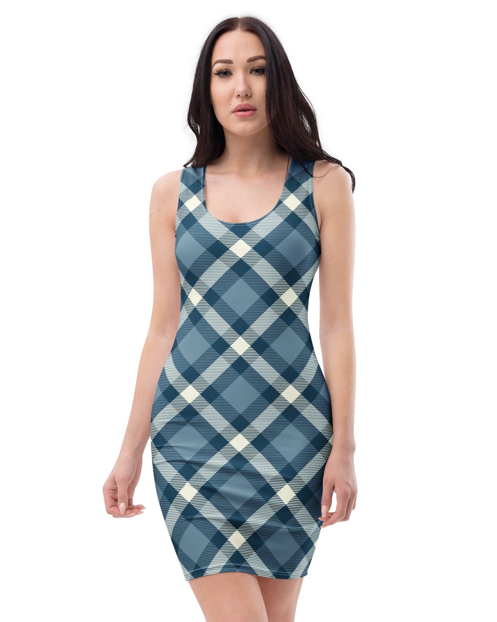 Jolly & Goode Fitted Dress XS Cheeky Check Fitted Bodycon Dress Cheeky British Style
