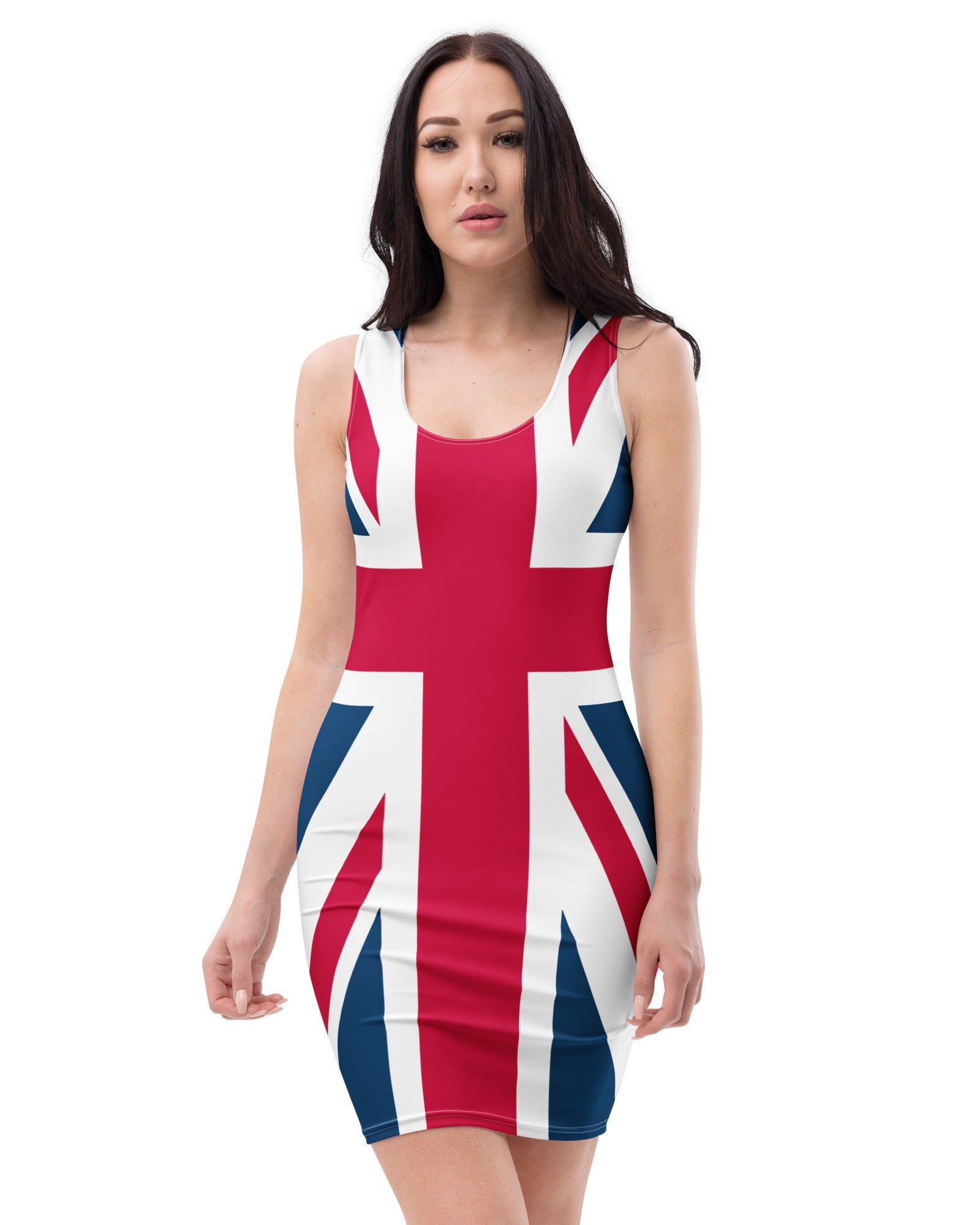 Jolly & Goode Fitted Dress XS Union Jack Bodycon Dress Cheeky British Style