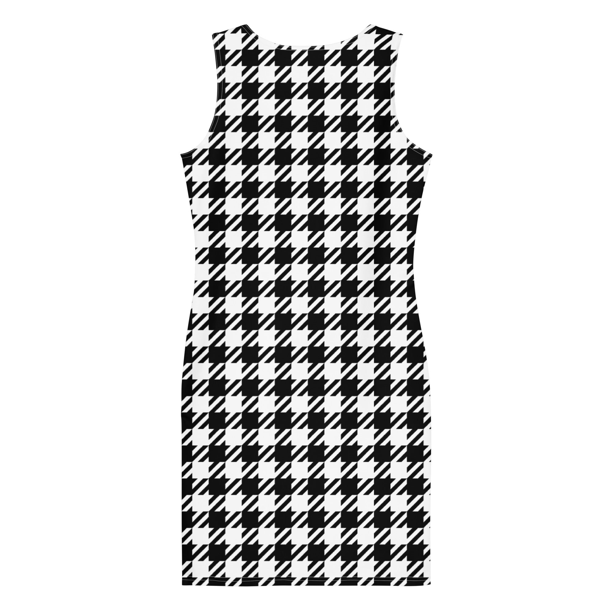 Jolly & Goode Fitted Dresses Black & White Houndstooth Bodycon Dress Cheeky British Style