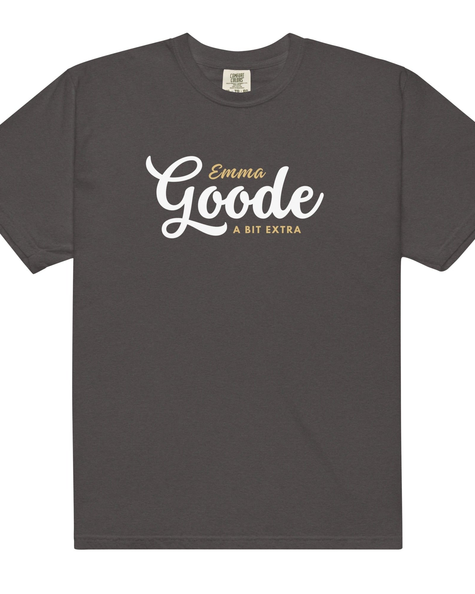 Jolly & Goode Graphite / S Emma Goode A Bit Extra Tee | Garment-dyed heavyweight cotton Cheeky British Style