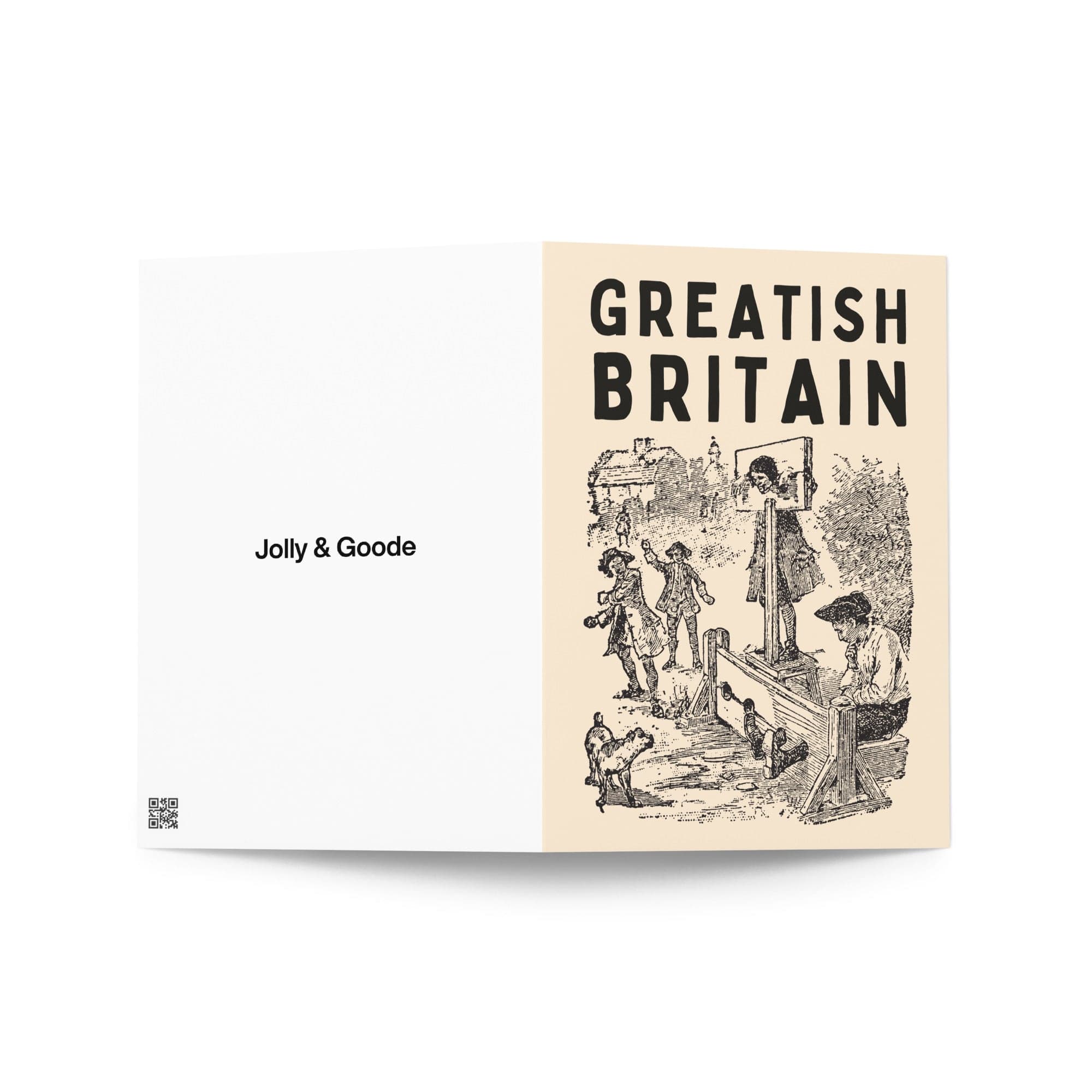 Jolly & Goode Greeting & Note Cards 5″×7″ Greatish Britain Pillory Greeting Card Cheeky British Style