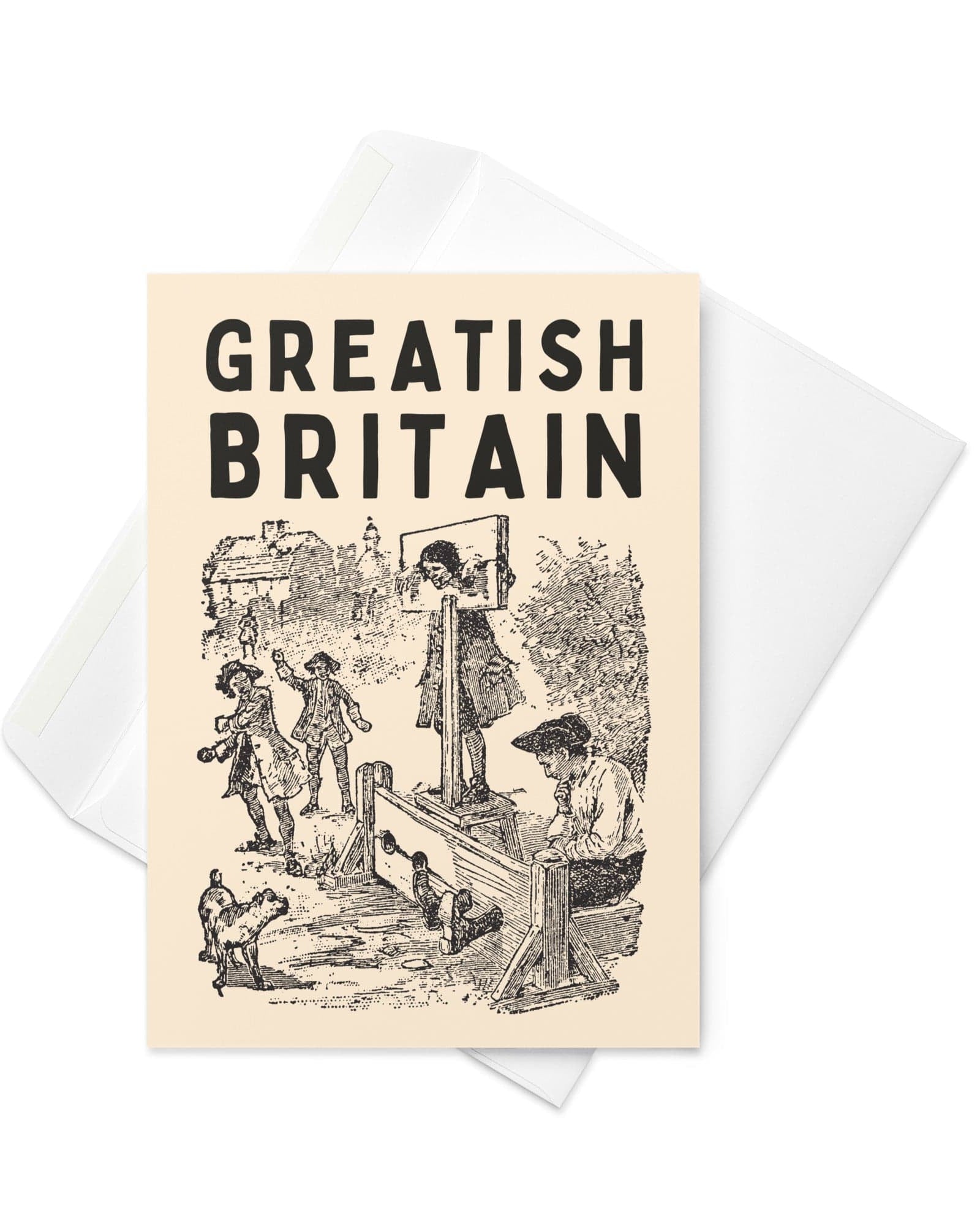 Jolly & Goode Greeting & Note Cards 5″×7″ Greatish Britain Pillory Greeting Card Cheeky British Style
