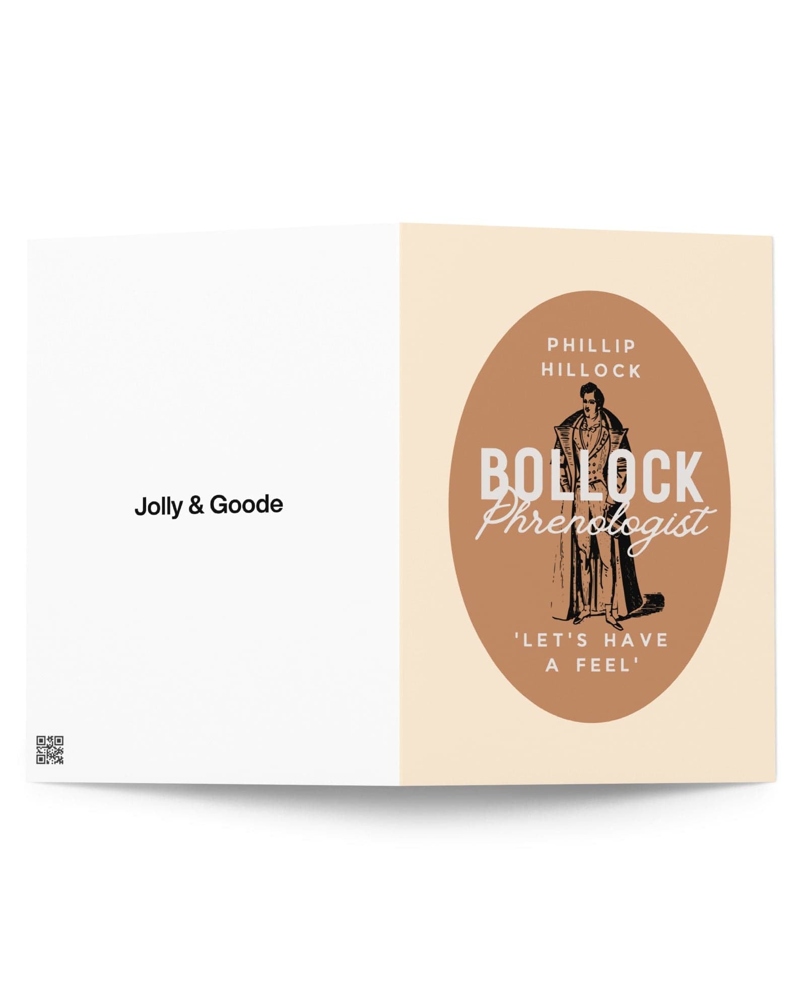 Jolly & Goode Greeting & Note Cards 5″×7″ Phillip Hillock Bollock Phrenologist Greeting Card Cheeky British Style