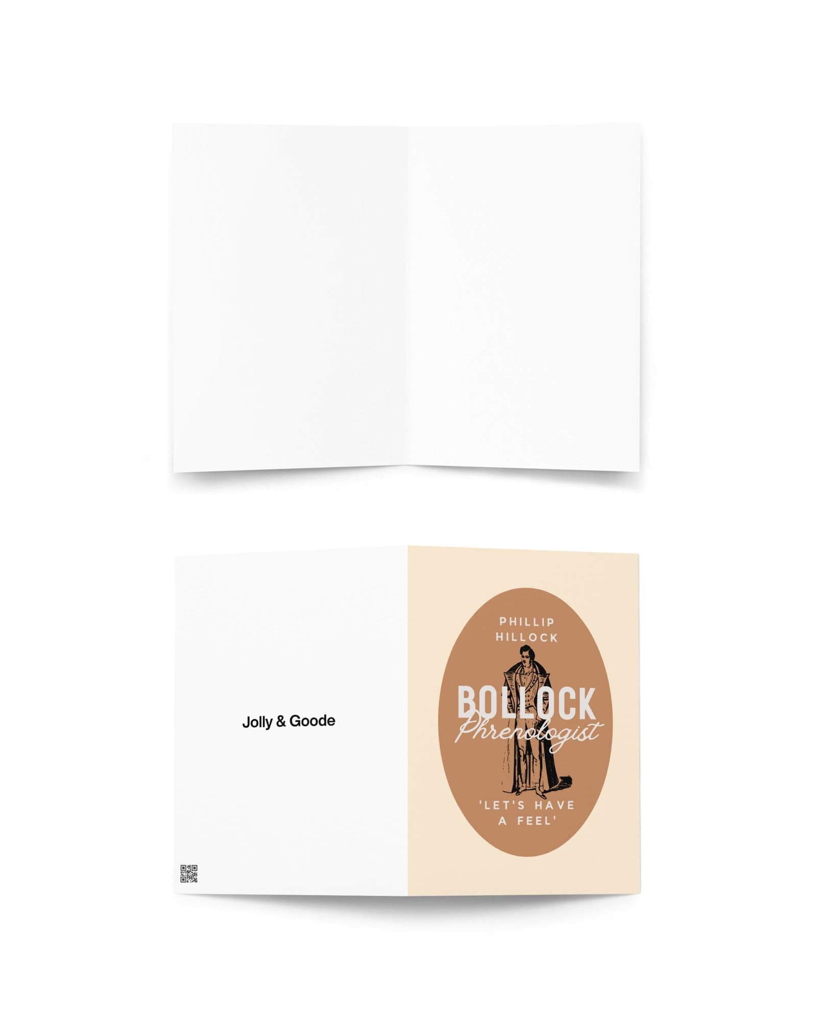 Jolly & Goode Greeting & Note Cards 5″×7″ Phillip Hillock Bollock Phrenologist Greeting Card Cheeky British Style