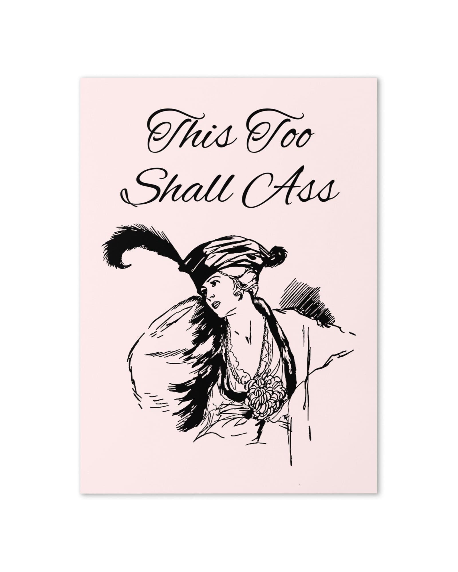 Jolly & Goode Greeting & Note Cards This Too Shall Ass | Funny Sympathy Card | Hilarious Gift Card Cheeky British Style