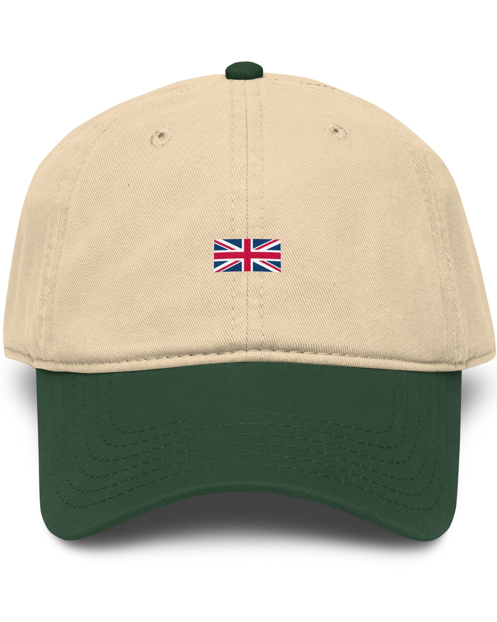 Jolly & Goode Hats Dark Green/Khaki Union Jack Cap | Garment washed 100% cotton hat Cheeky British Style