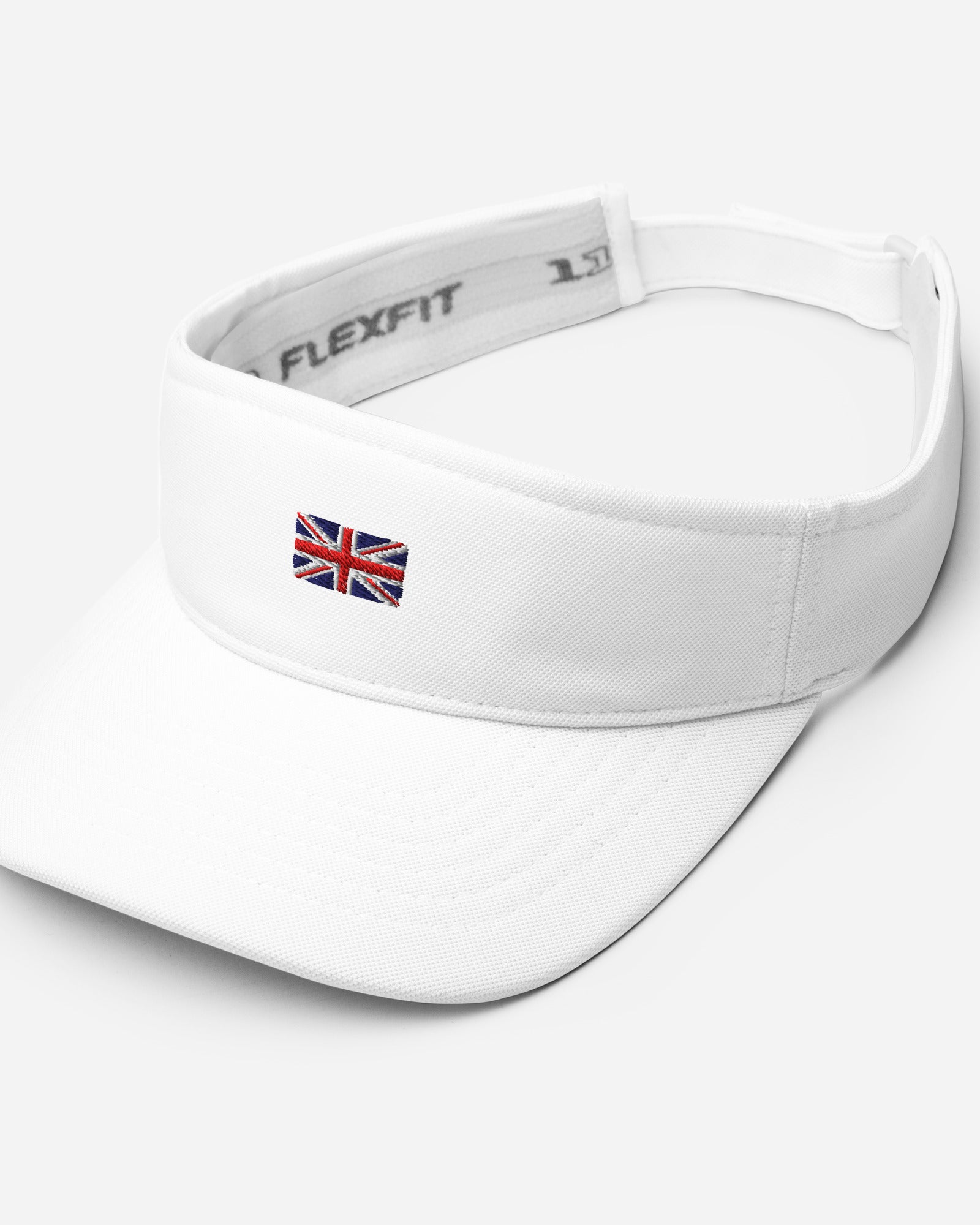Jolly & Goode Hats Embroidered Union Jack Visor | FlexFit Cheeky British Style
