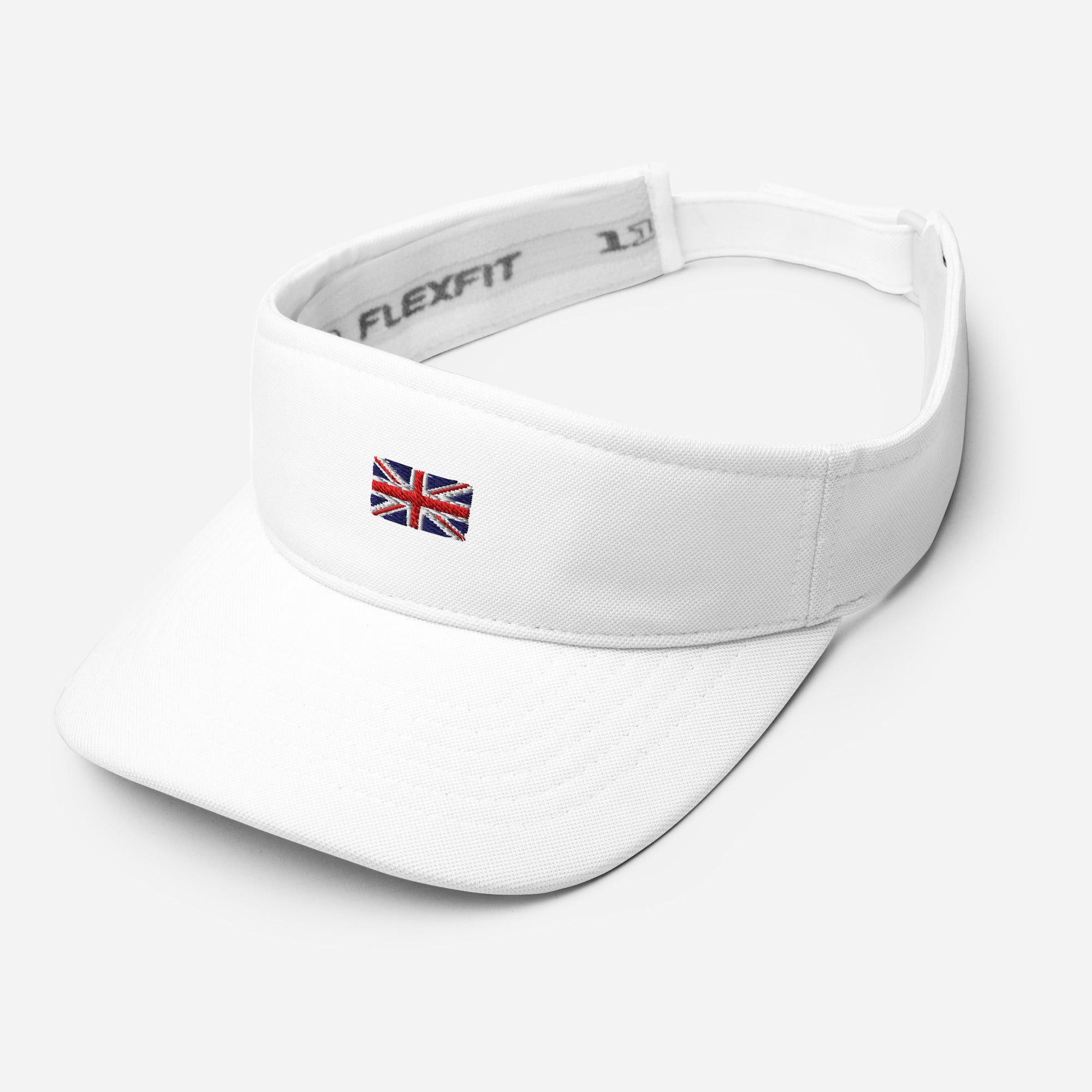 Jolly & Goode Hats Embroidered Union Jack Visor | FlexFit Cheeky British Style