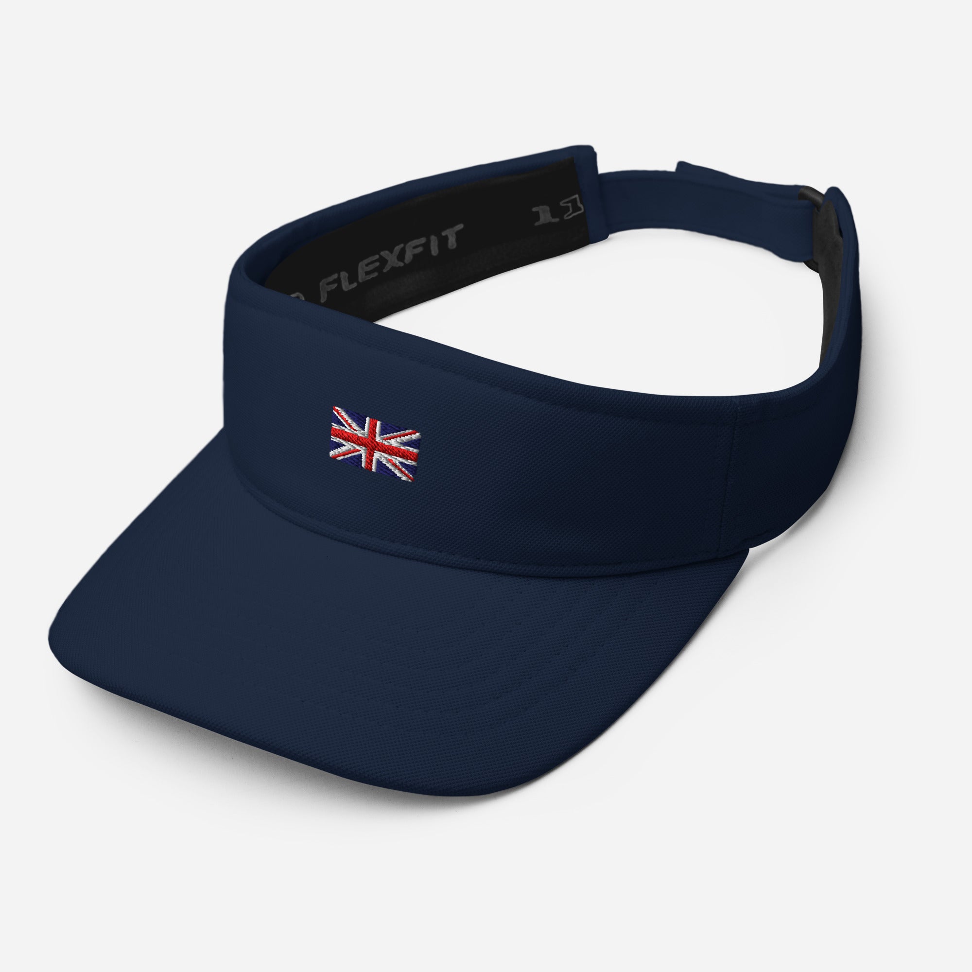 Jolly & Goode Hats Embroidered Union Jack Visor | FlexFit Cheeky British Style