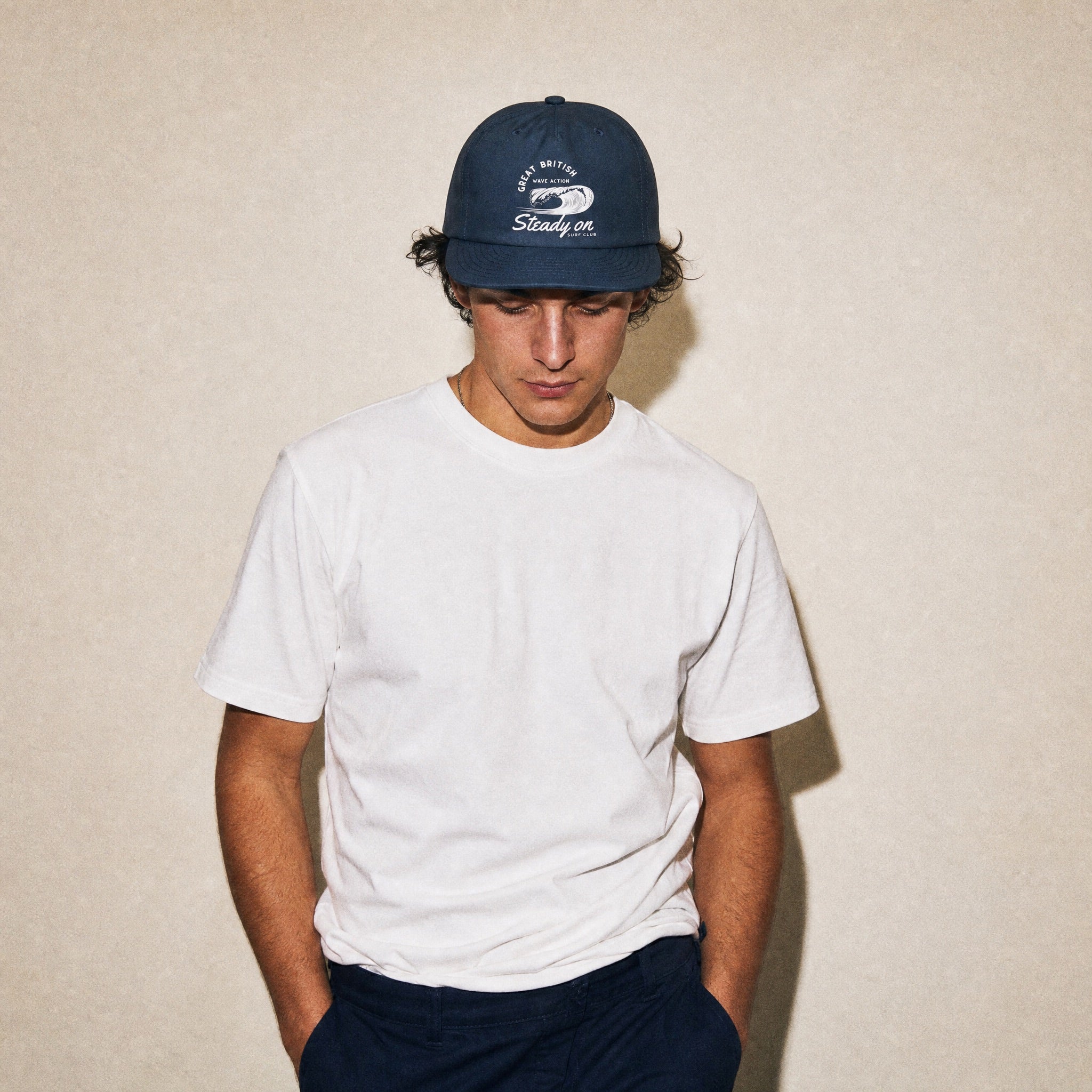 Jolly & Goode Hats Petrol Blue Steady On Surf Club Surf Cap Cheeky British Style