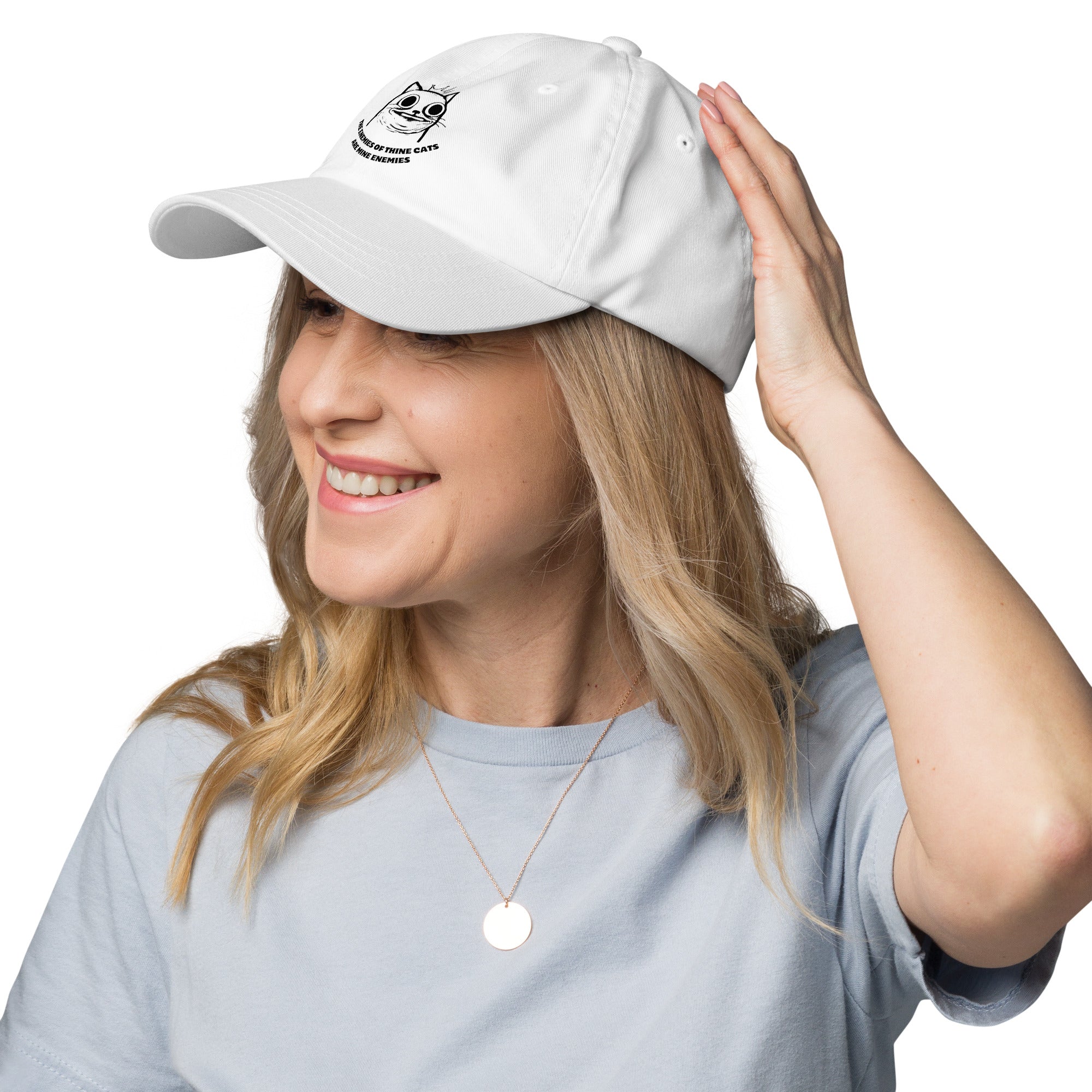 Jolly & Goode Hats The Enemies of Thine Cats Are Mine Enemies | Classic Chino Hat Cheeky British Style