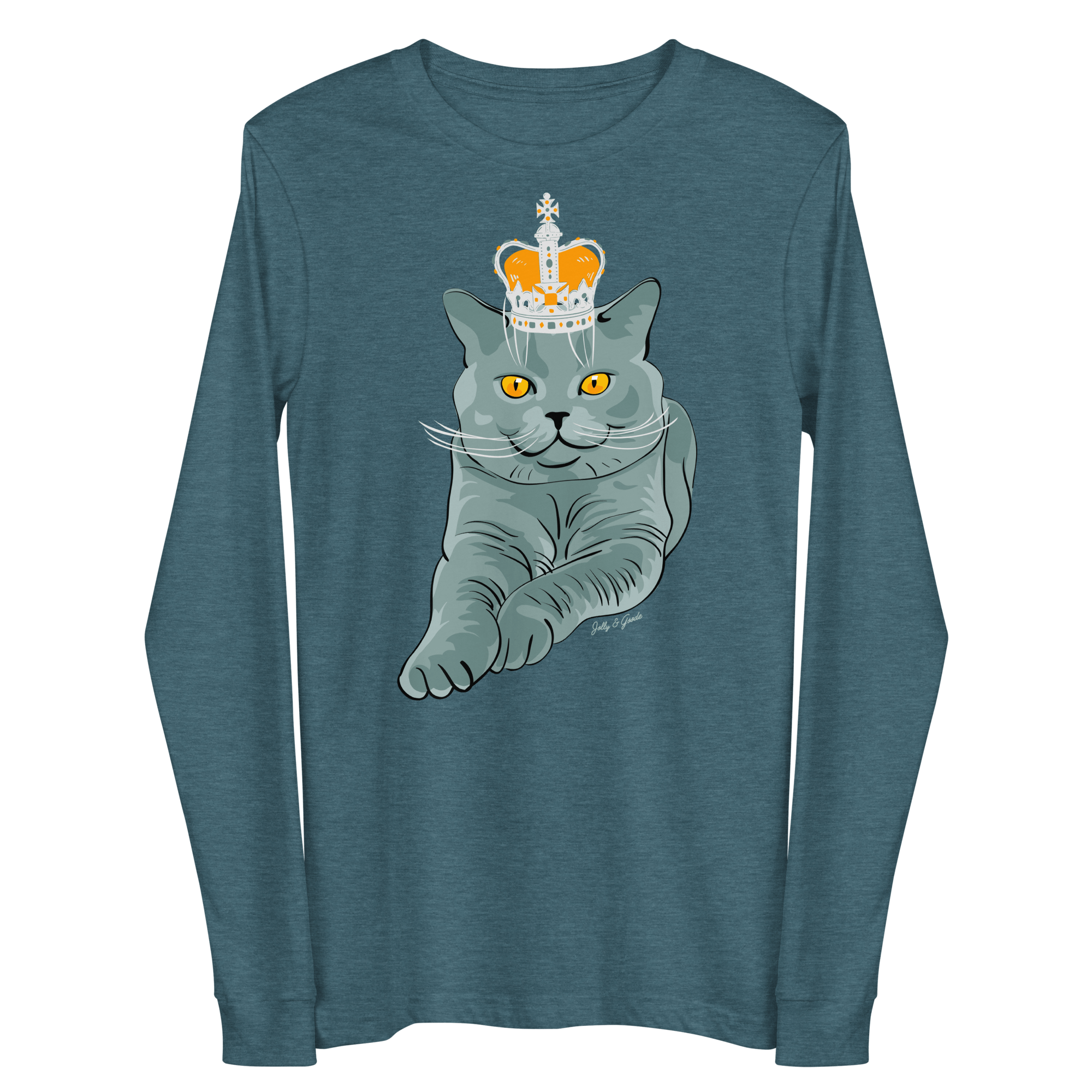Jolly & Goode Heather Deep Teal / XS British Blue Long-Sleeve Shirt Cheeky British Style