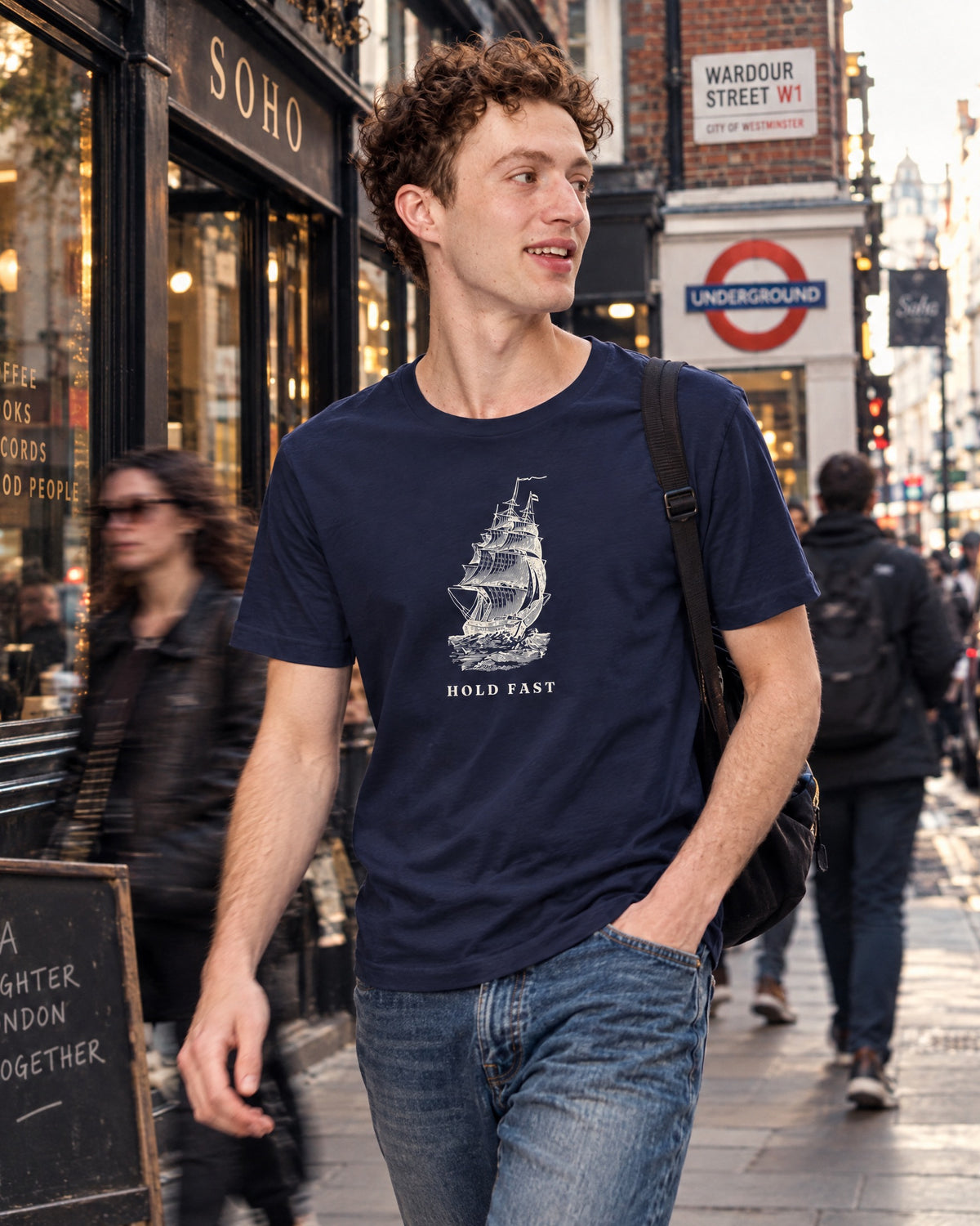Jolly & Goode Hold Fast Nautical Unisex T-Shirt Cheeky British Style