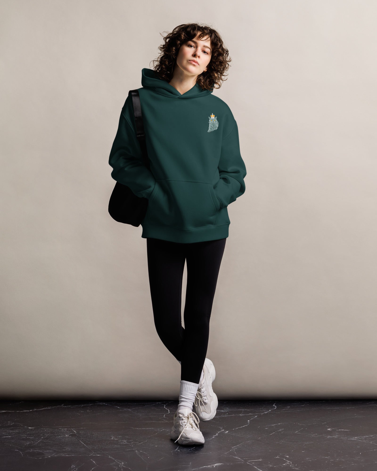 Jolly & Goode Hoodies British Blue Cat Hoodie | Relaxed n Oversized Cheeky British Style