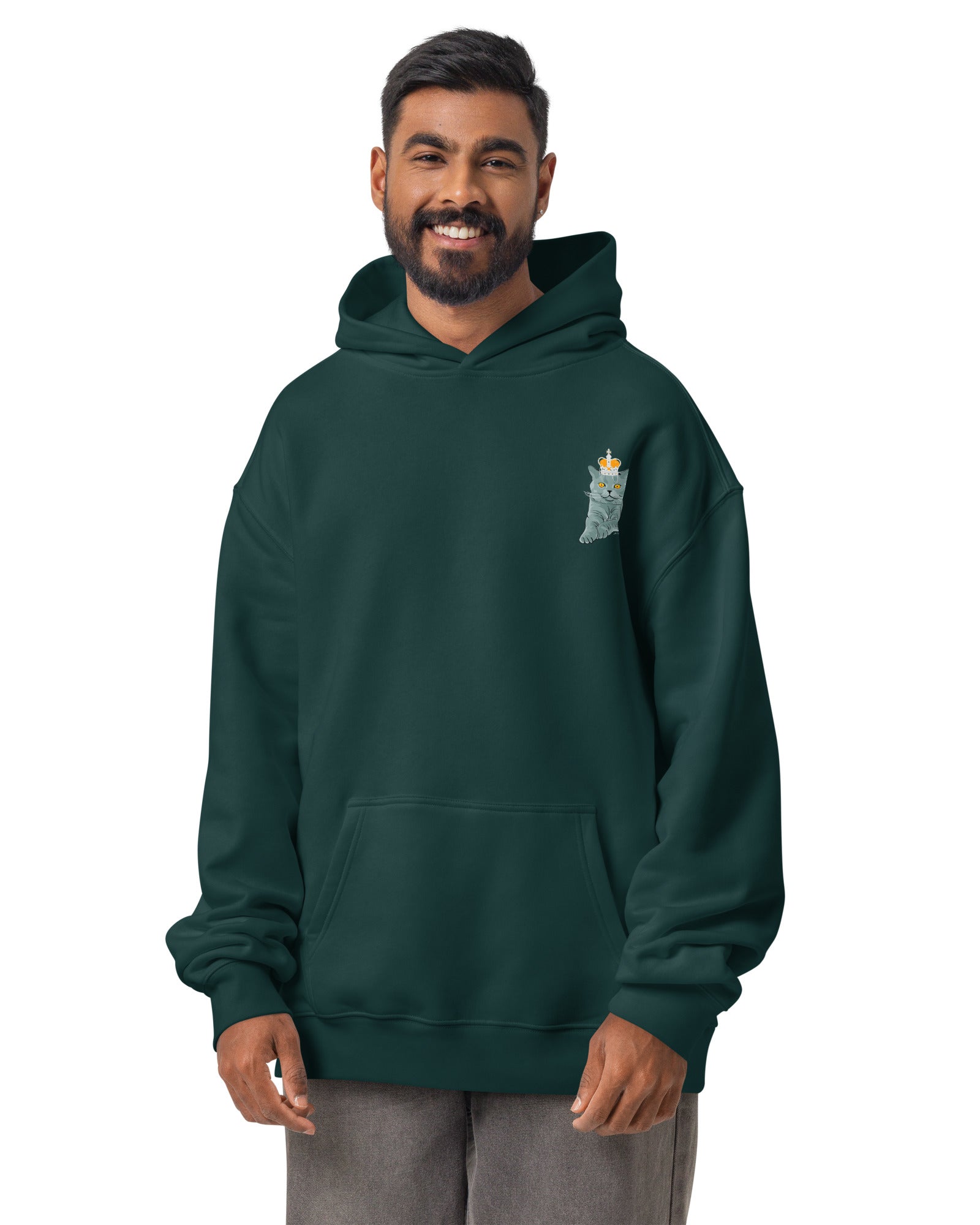Jolly & Goode Hoodies British Blue Cat Hoodie | Relaxed n Oversized Cheeky British Style