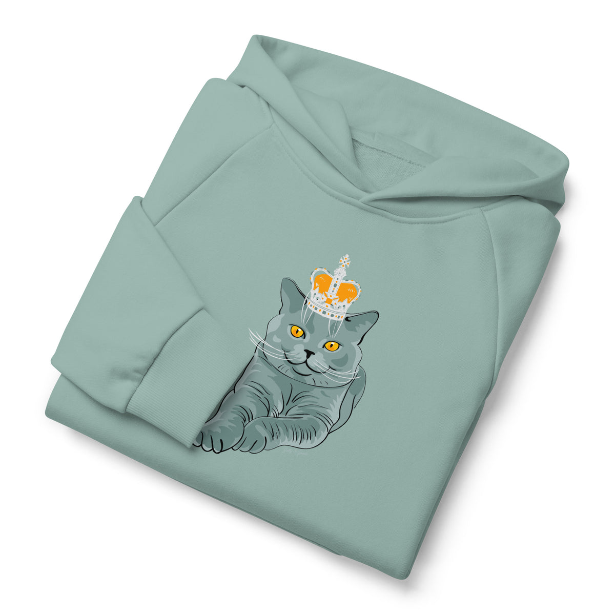 Jolly & Goode Hoodies Crowned British Blue Heavyweight Hoodie Cheeky British Style