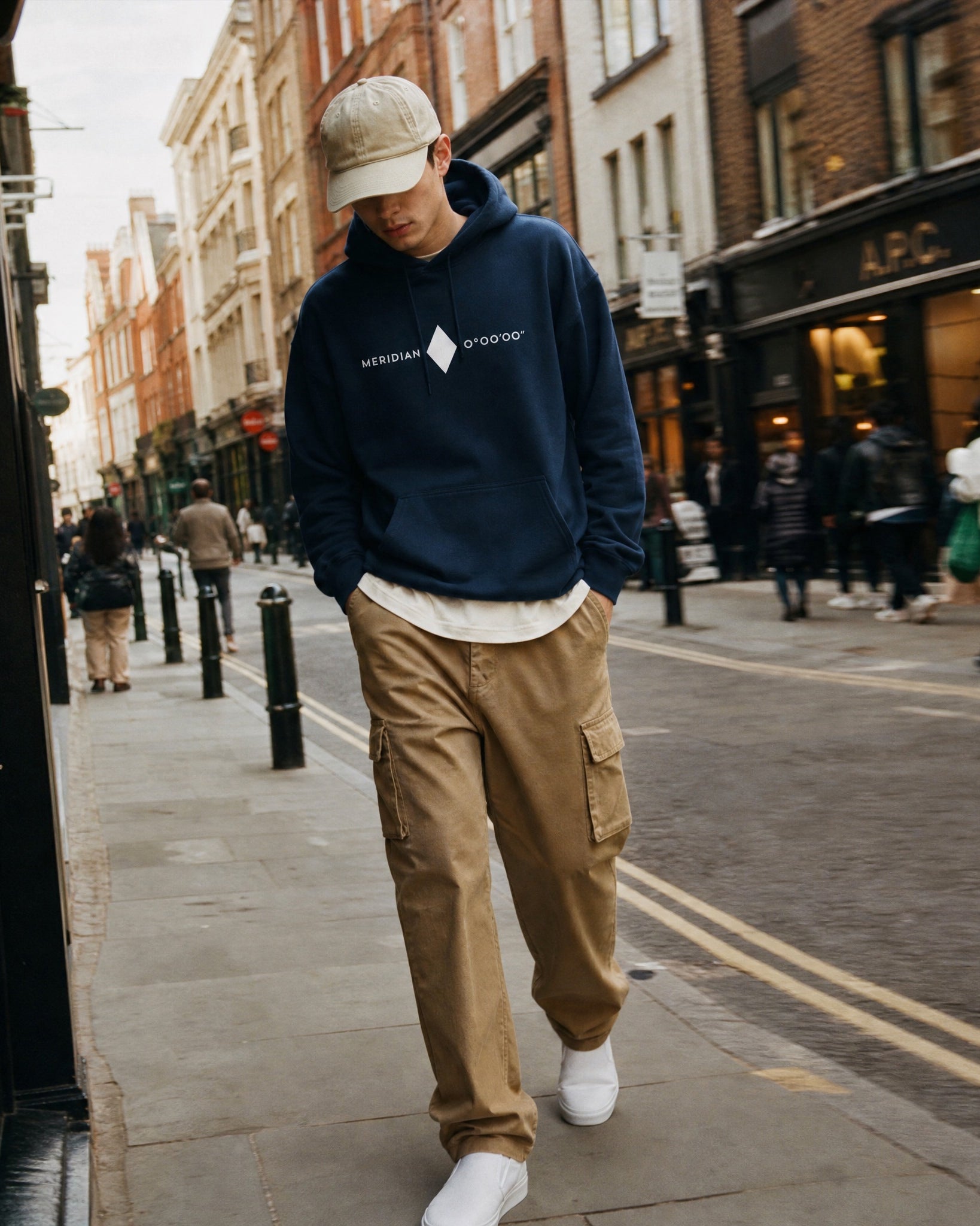 Jolly & Goode Hoodies Navy / S Meridian Hoodie | Greenwich London Cheeky British Style