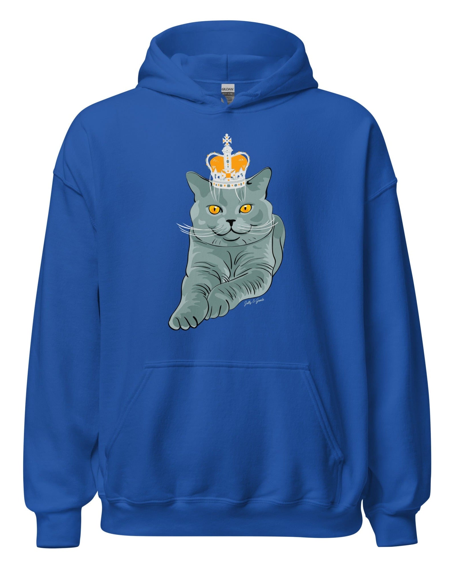 Jolly & Goode Hoodies Royal / S Crowned British Blue Shorthair Cat Hoodie Cheeky British Style