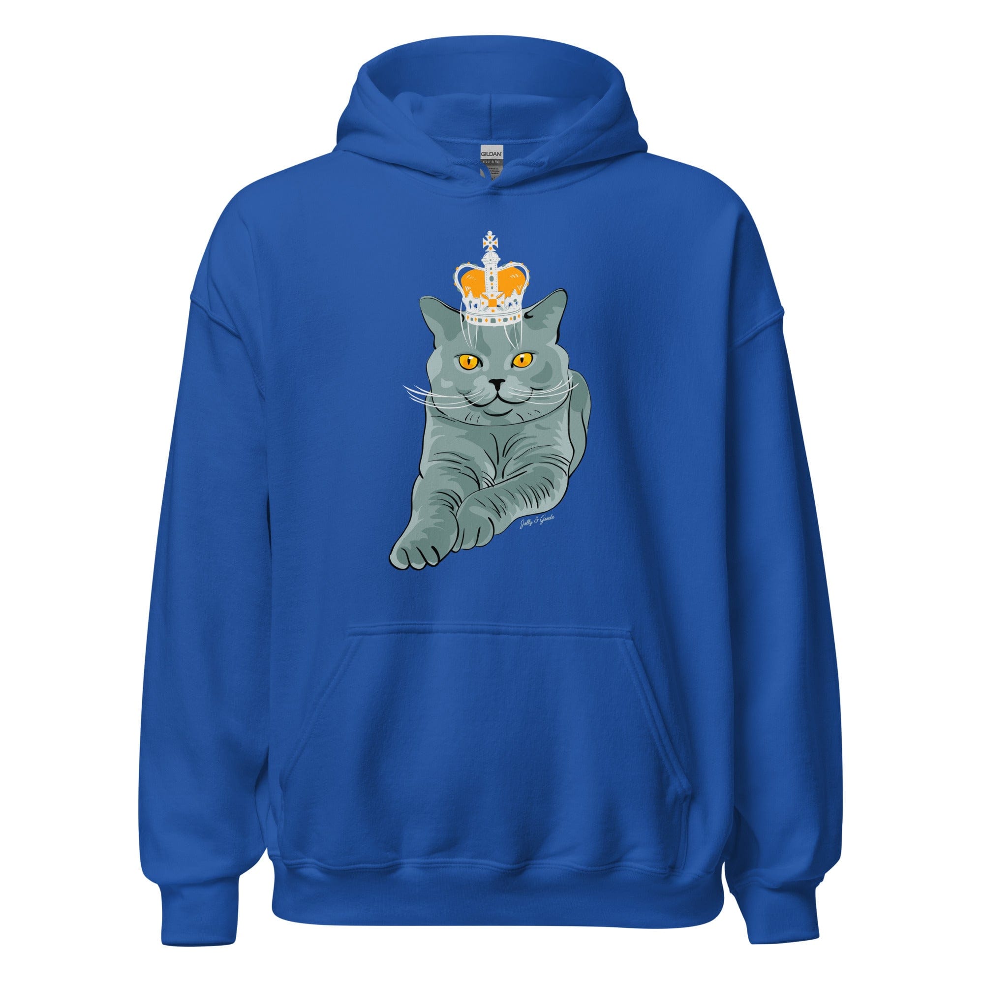 Jolly & Goode Hoodies Royal / S Crowned British Blue Shorthair Cat Hoodie Cheeky British Style