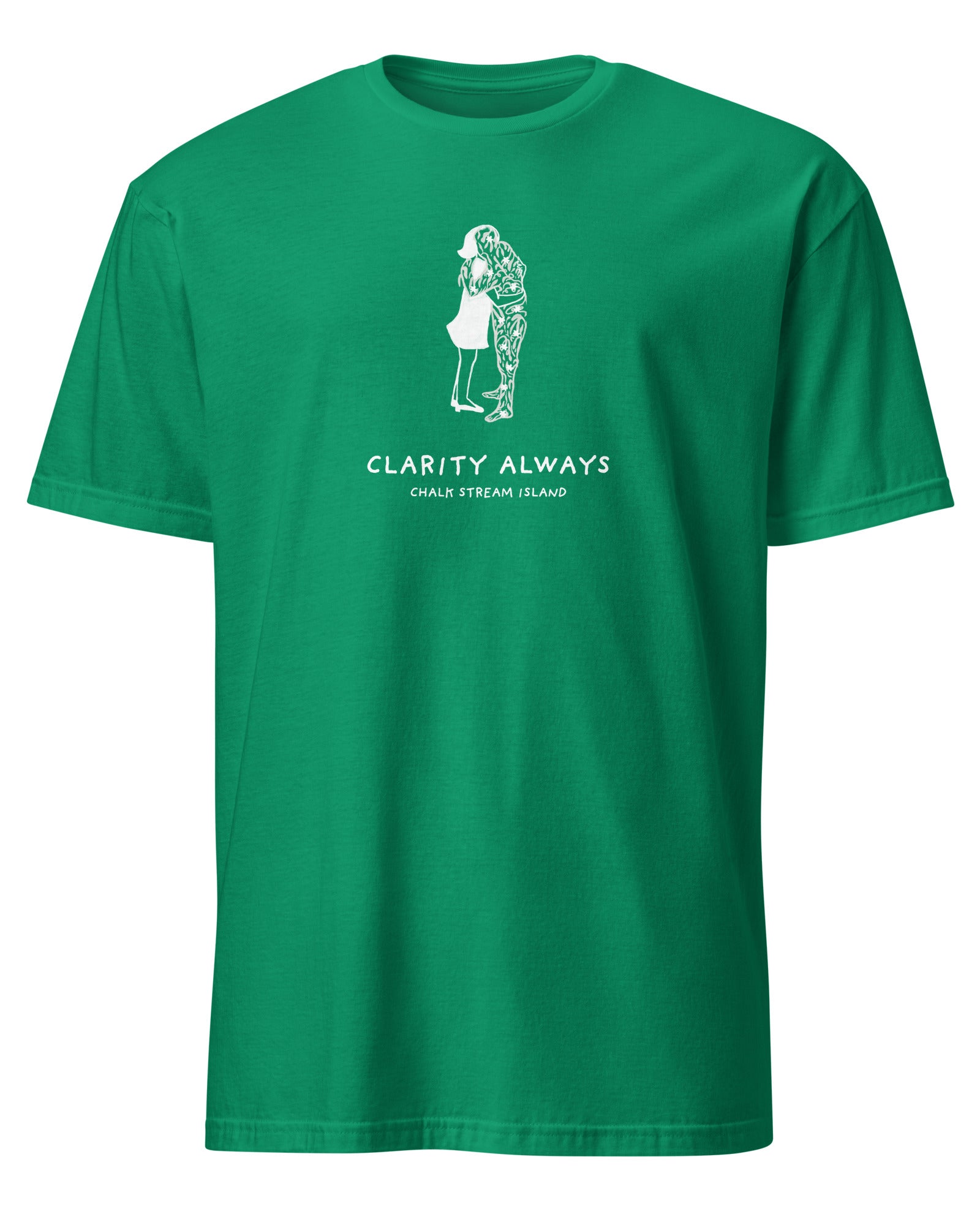Jolly & Goode Kelly Green / S Clarity Always, Chalk Stream Island, Hugging Tee Cheeky British Style