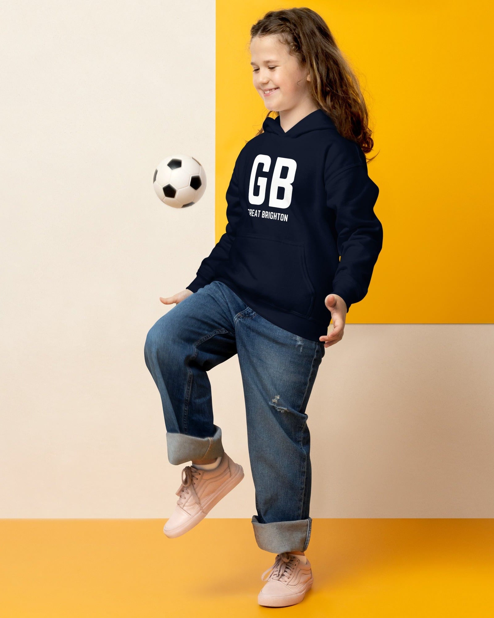 Jolly & Goode Kids Hoodies Team GB Great Brighton Youth Heavy Blend Hoodie Cheeky British Style