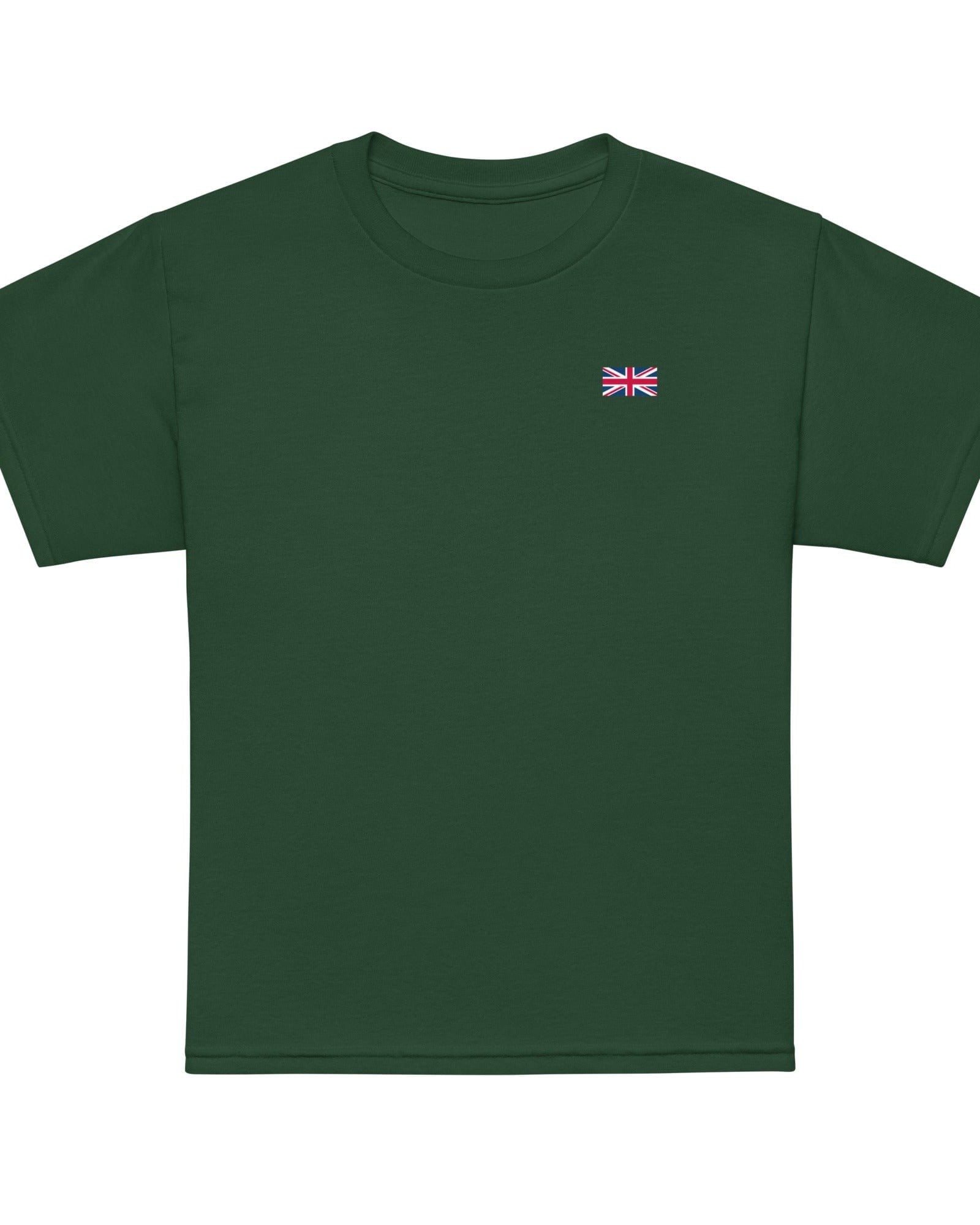 Jolly & Goode kids shirts Forest Green / XS Kids Union Jack T-shirt | Left Chest | Youth Size Cheeky British Style