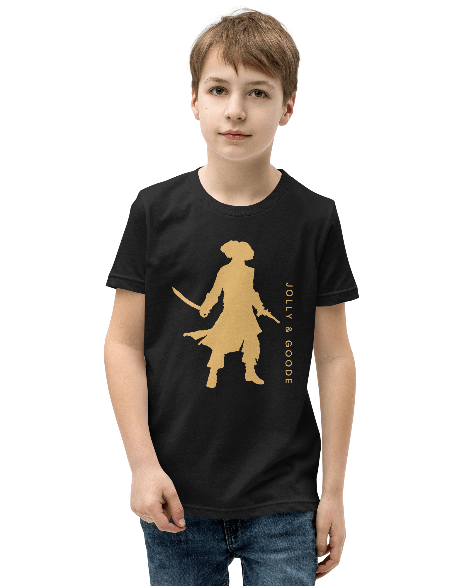 Jolly & Goode kids t-shirts Black / S Jolly & Goode Pirate Silhouette Kids T-Shirt Cheeky British Style