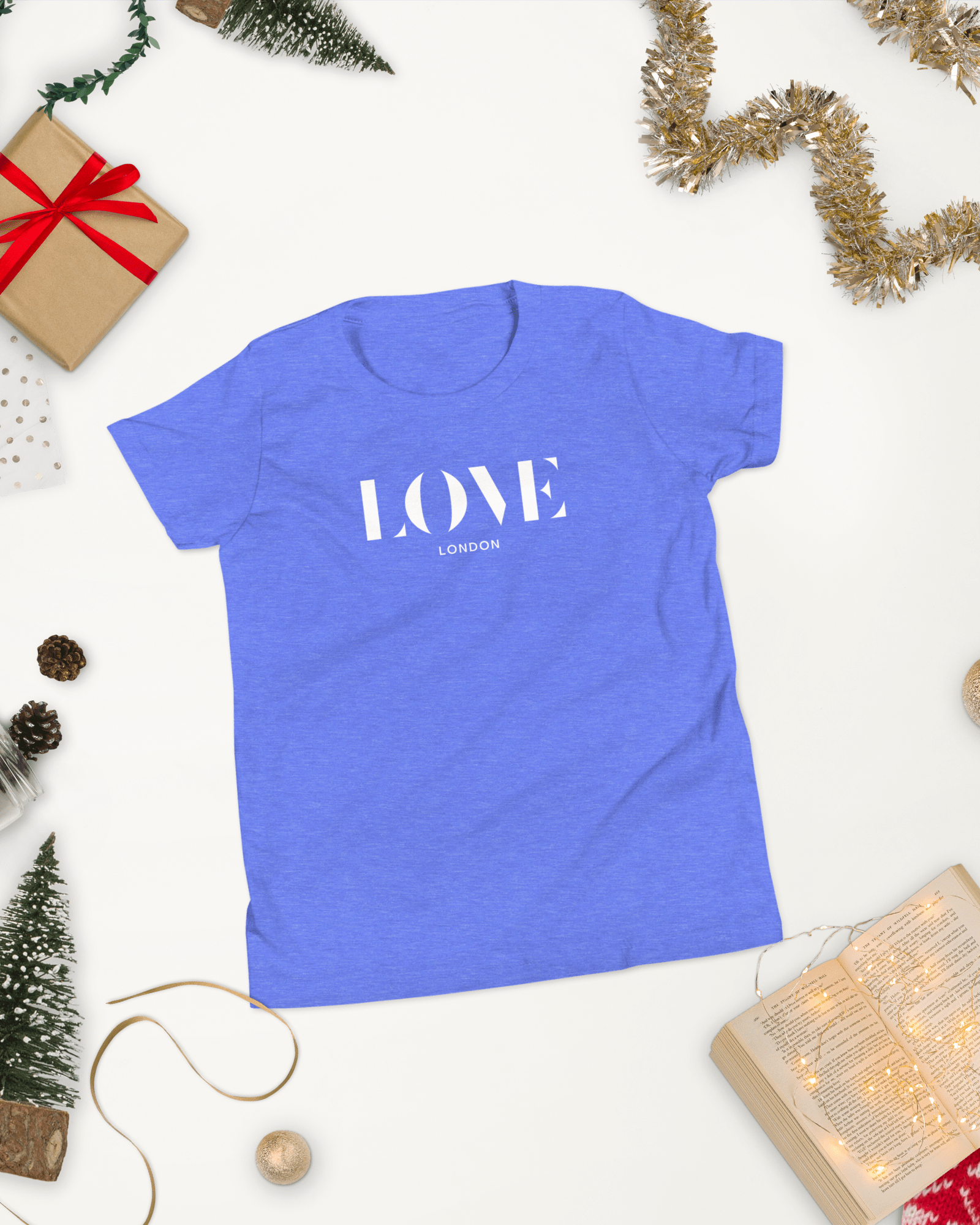 Jolly & Goode kids t-shirts Heather Columbia Blue / S Love London | Youth T-shirt Cheeky British Style