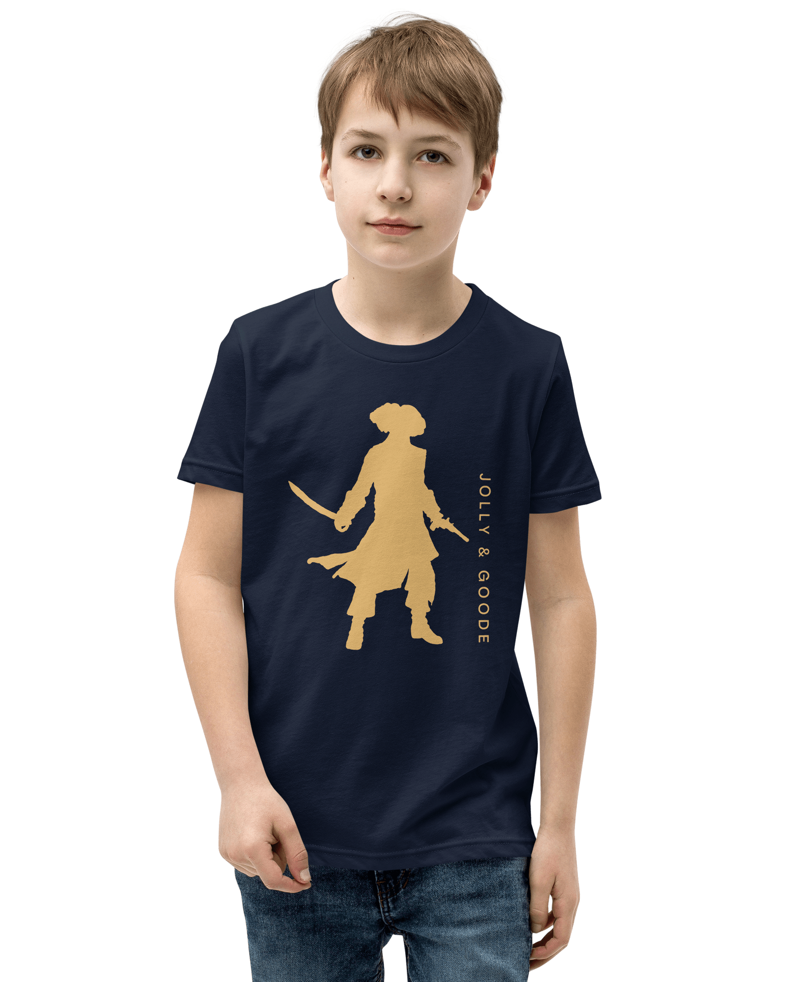Jolly & Goode kids t-shirts Navy / S Jolly & Goode Pirate Silhouette Kids T-Shirt Cheeky British Style