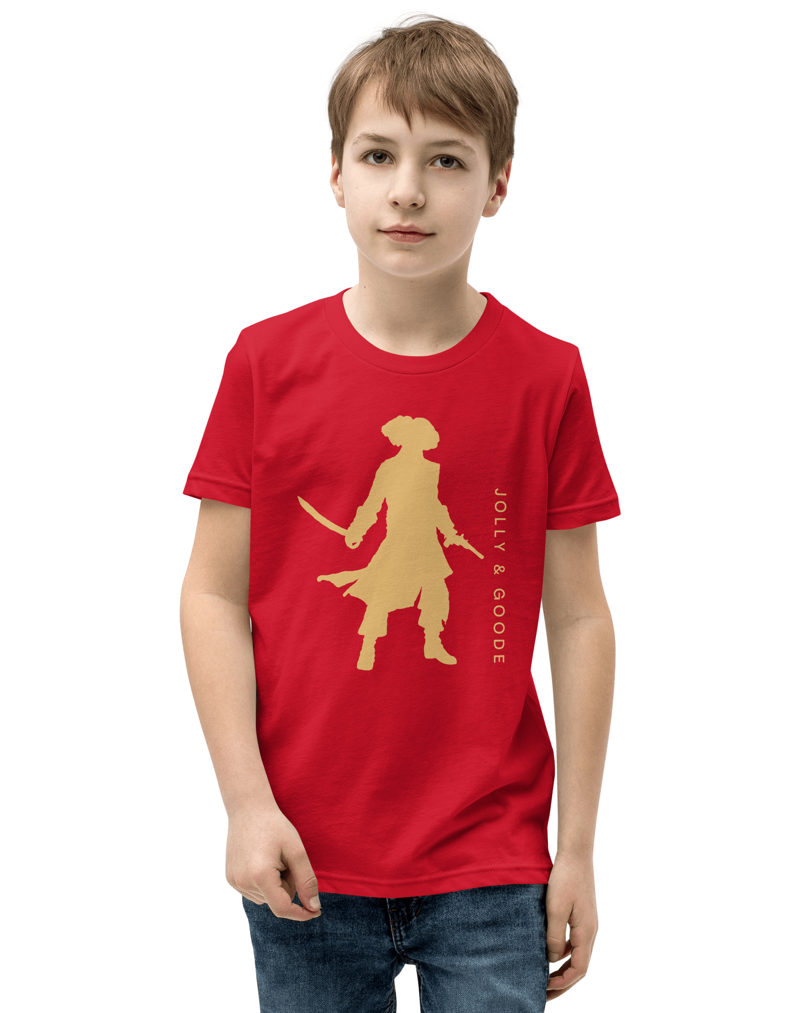 Jolly & Goode kids t-shirts Red / S Jolly & Goode Pirate Silhouette Kids T-Shirt Cheeky British Style