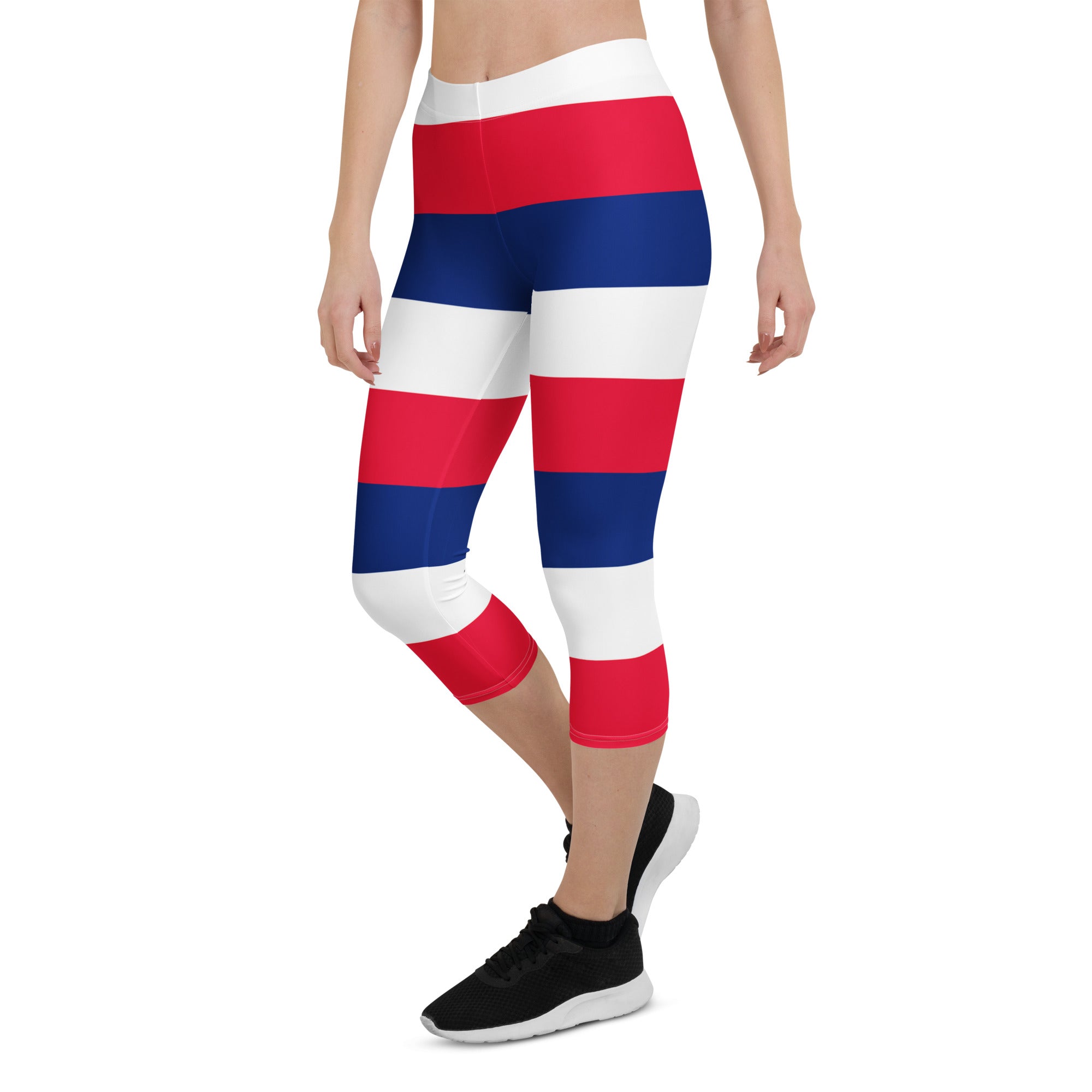 Jolly & Goode Leggings Hawaiian Flag Capri Leggings | Flag of Hawaii Stripes Cheeky British Style