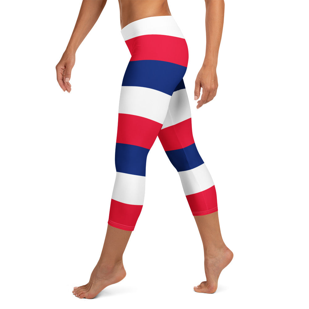 Jolly & Goode Leggings Hawaiian Flag Capri Leggings | Flag of Hawaii Stripes Cheeky British Style