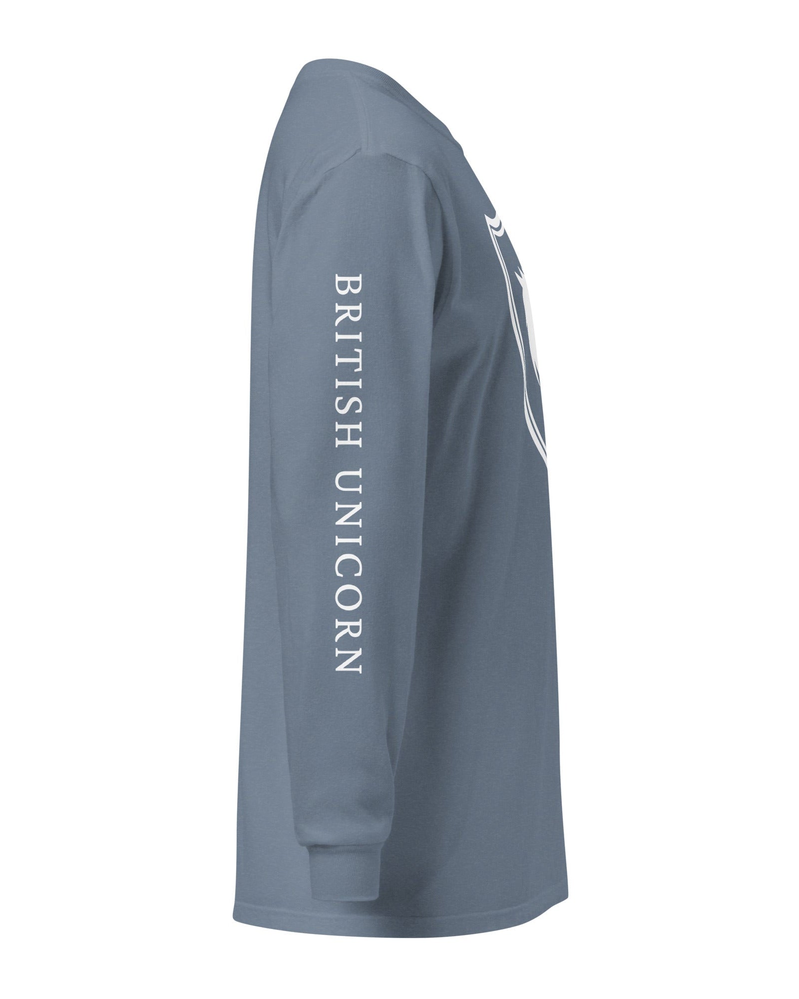 Jolly & Goode long sleeve shirts British Unicorn Shield | Garment-dyed Long-Sleeve Shirt Cheeky British Style