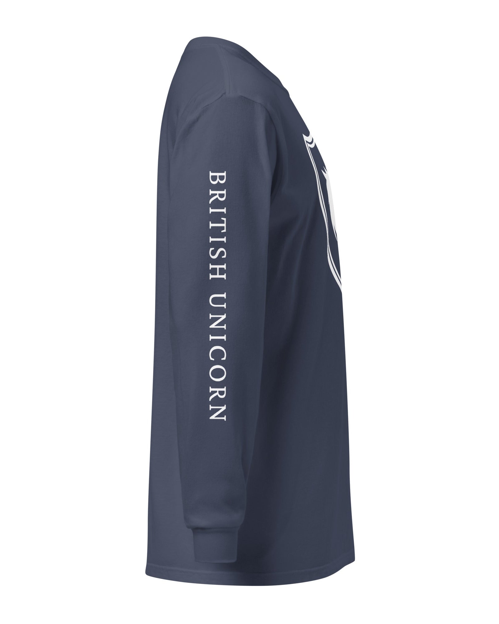 Jolly & Goode long sleeve shirts British Unicorn Shield | Garment-dyed Long-Sleeve Shirt Cheeky British Style