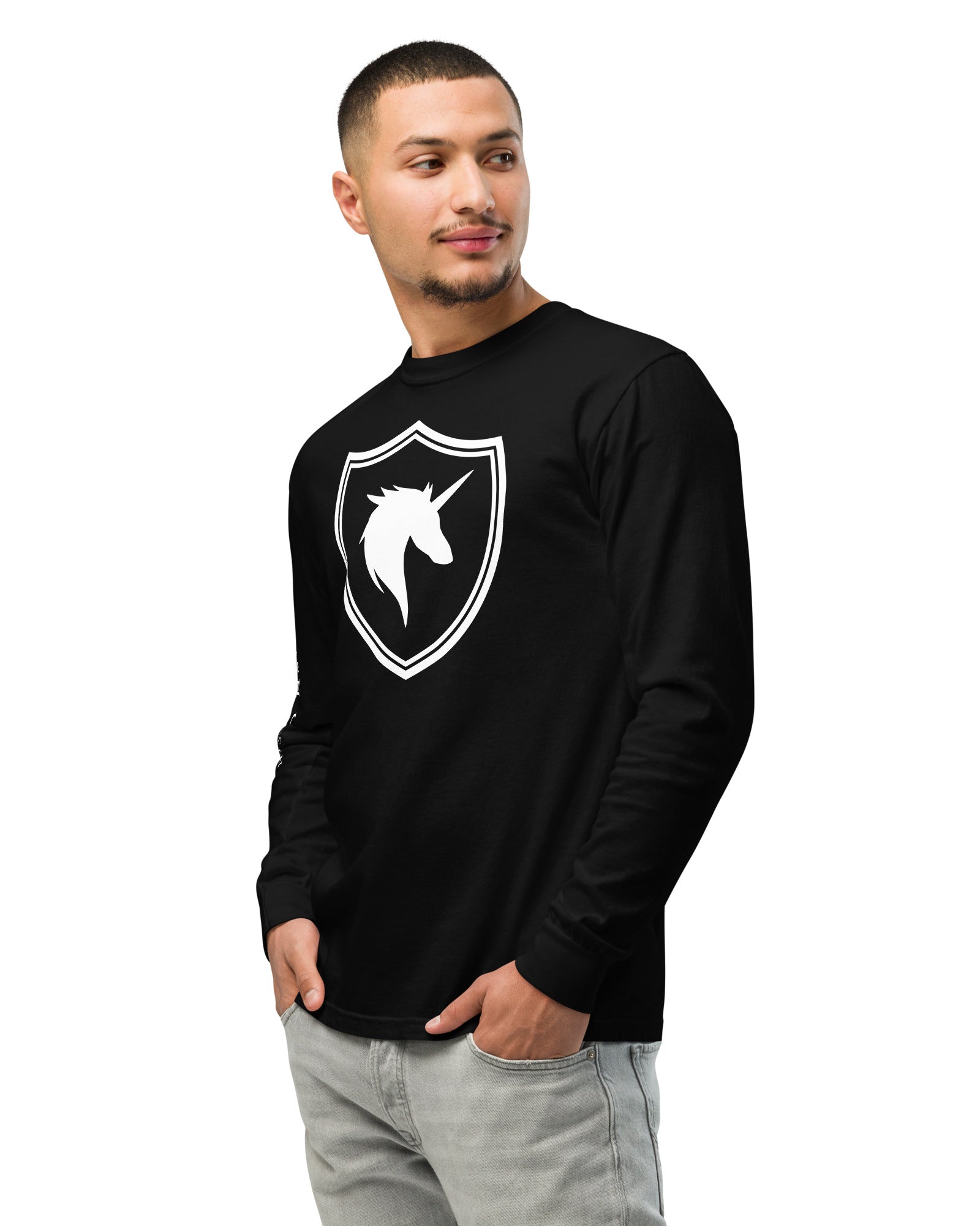 Jolly & Goode long sleeve shirts British Unicorn Shield | Garment-dyed Long-Sleeve Shirt Cheeky British Style