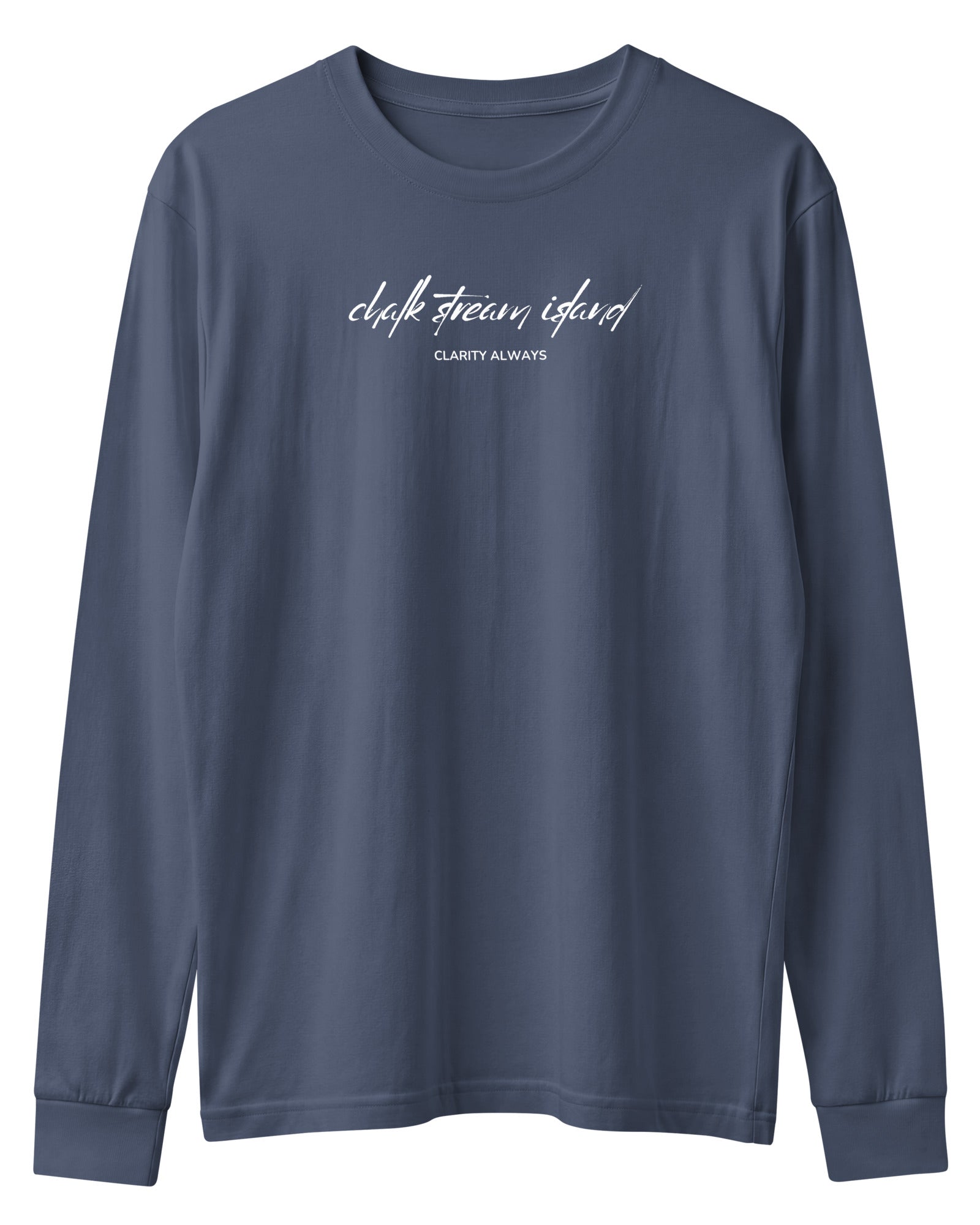 Jolly & Goode long sleeve shirts Chalk Stream Island | Clarity Always | Long Sleeve Tee Cheeky British Style