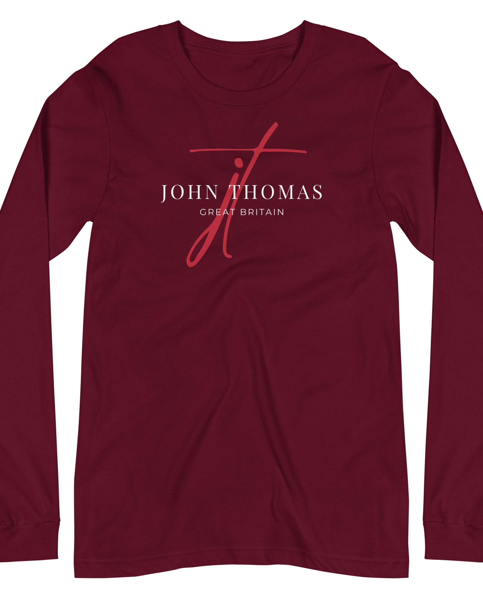 Jolly & Goode long sleeve shirts Maroon / XS John Thomas | Great Britain | Long-Sleeve Shirt Cheeky British Style