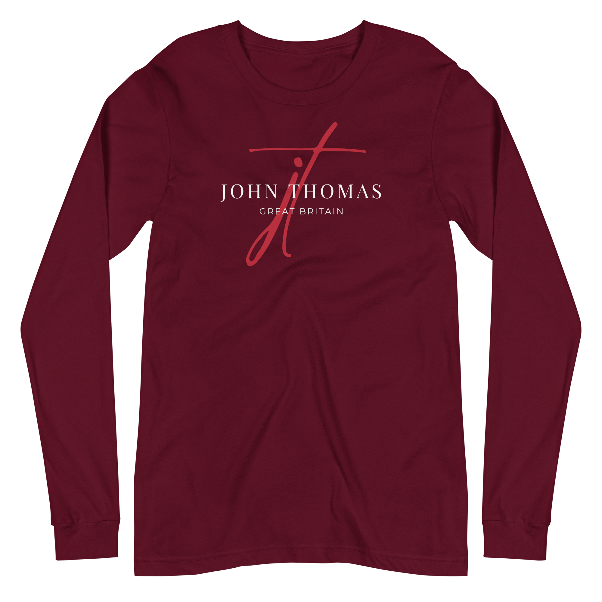 Jolly & Goode long sleeve shirts Maroon / XS John Thomas | Great Britain | Long-Sleeve Shirt Cheeky British Style