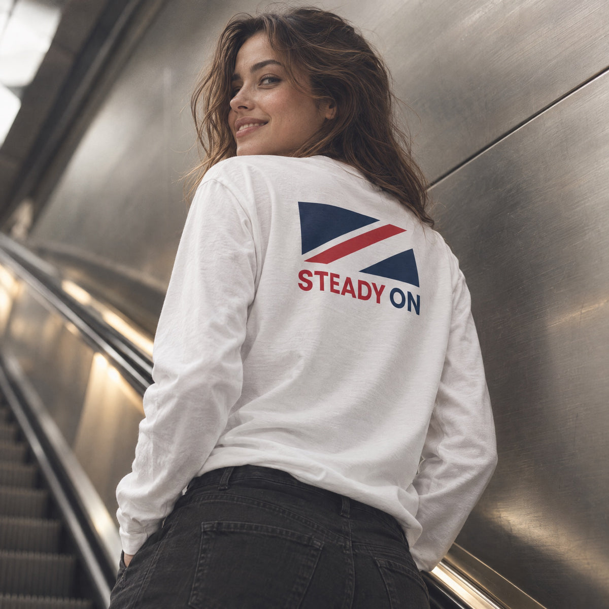 Jolly & Goode long sleeve shirts Steady On Long Sleeve Tee Cheeky British Style